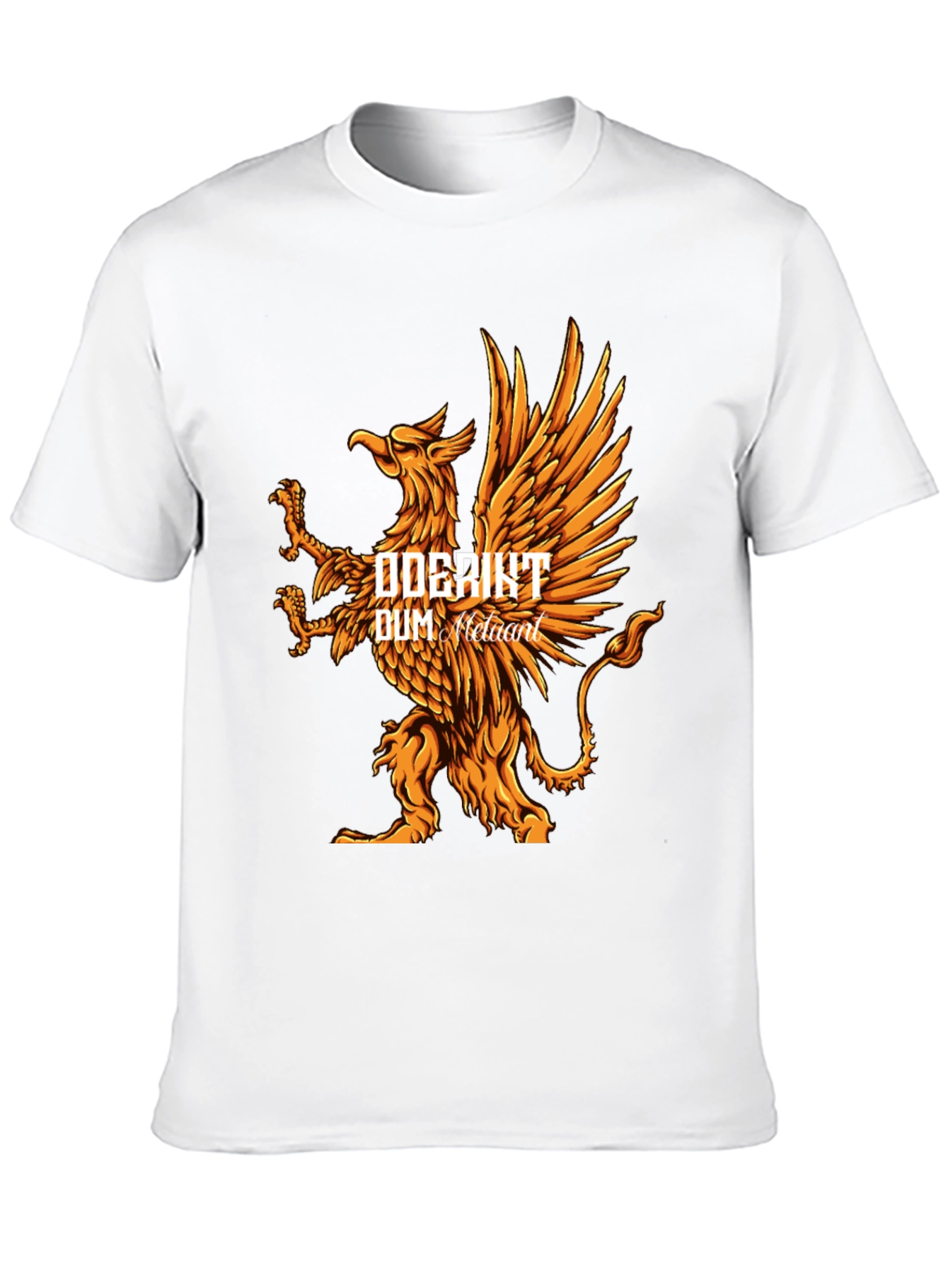 Black Griffin T-Shirt - "DOGEIKT DUM Metrant" Unique Graphic Tee view 10