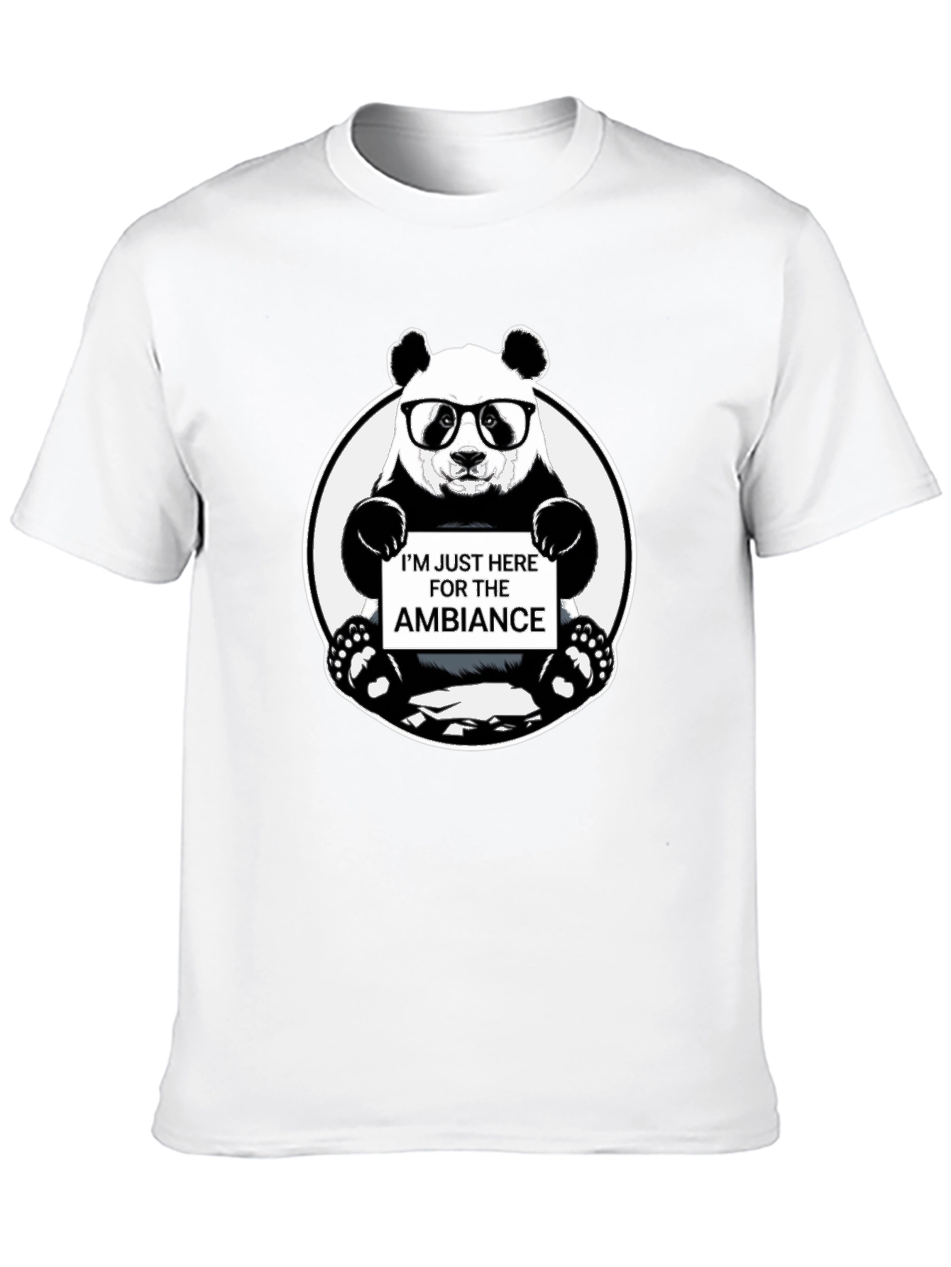 Black Funny Panda 'Ambiance' Graphic Print Black T-Shirt view 10