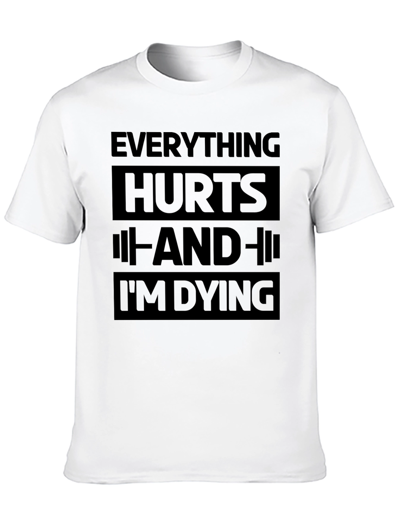 Black Everything Hurts Funny Workout Gym T-Shirt view 10