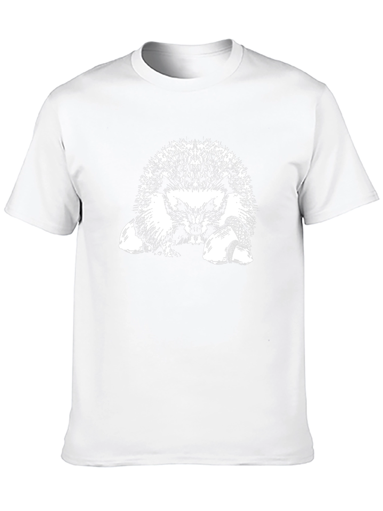 Black Hedgehog Graphic T-Shirt - Black Cotton Tee view 10