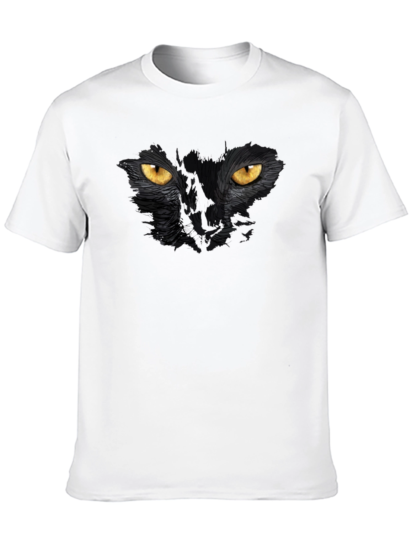 Black Black Cat Eyes Graphic T-Shirt - Men's Casual Tee view 10