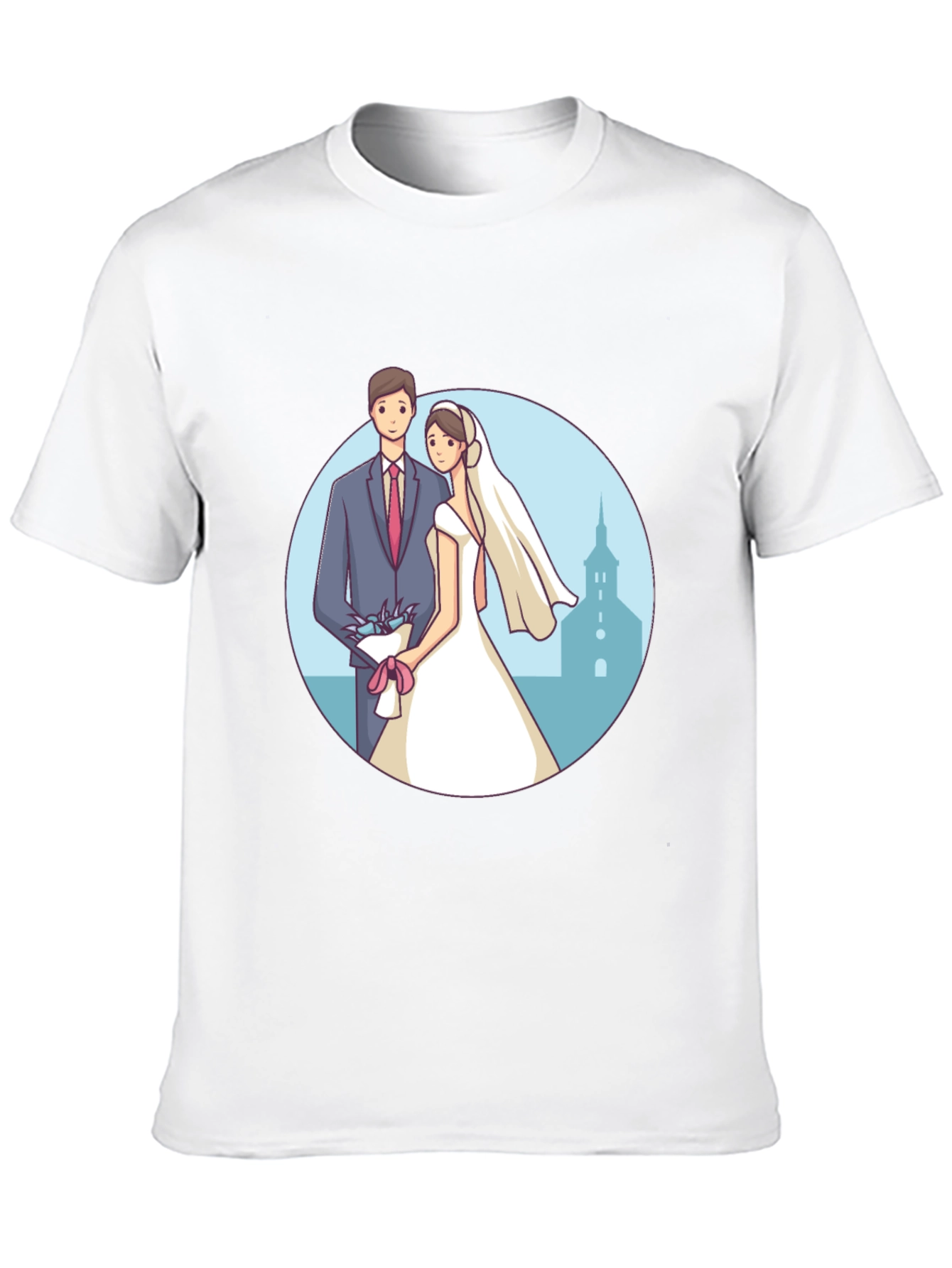 Wedding Couple Graphic Tee - Romantic Black T-Shirt - 10