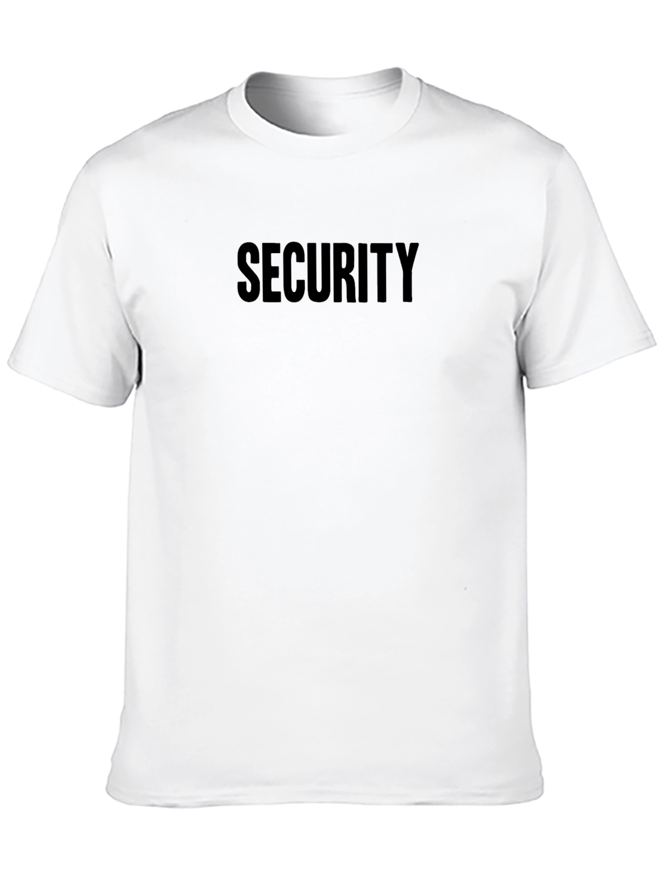 Black Security T-Shirt - Black Cotton Crew Neck Tee view 10
