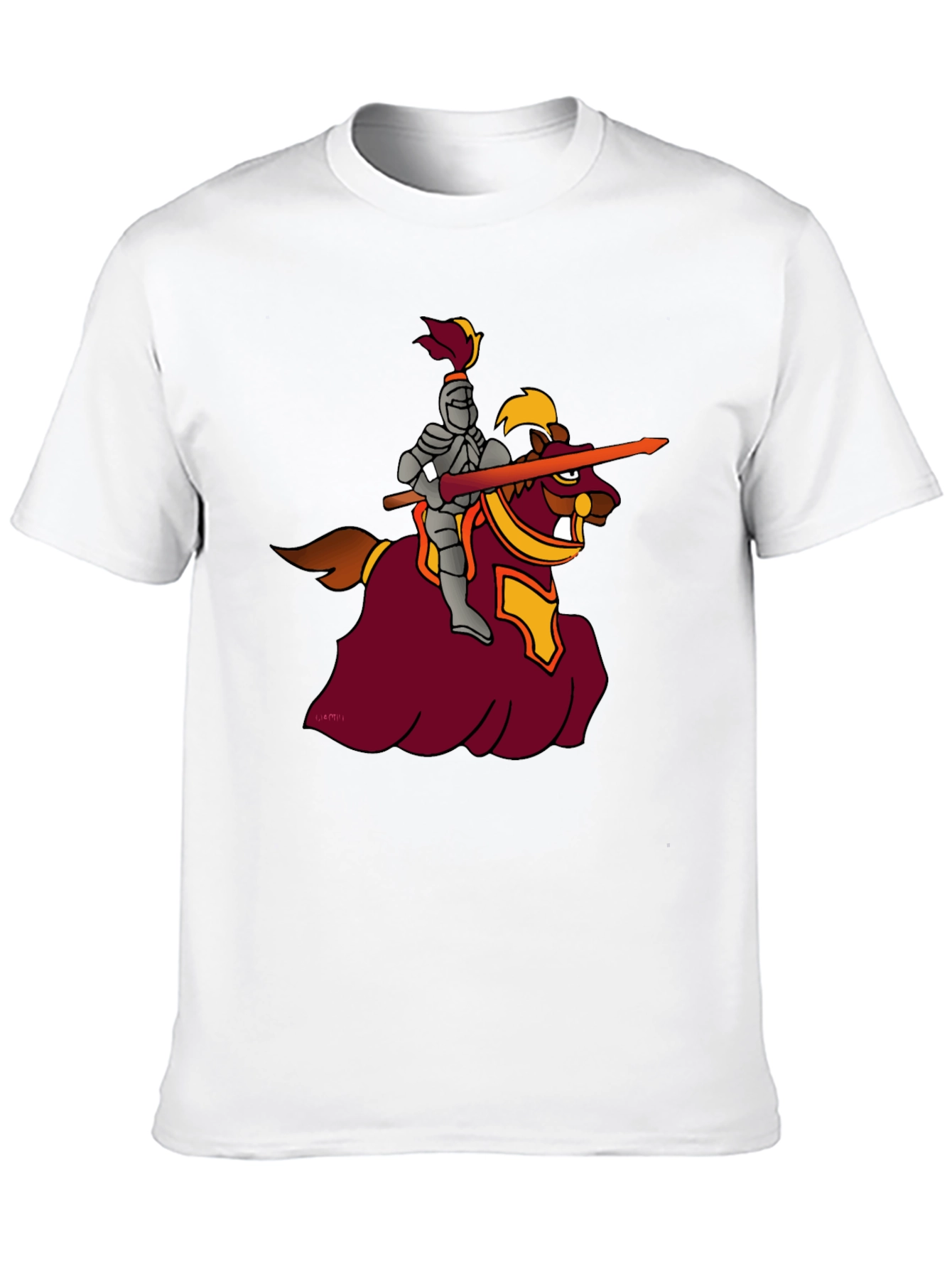 Black Knight on Horseback Graphic Black T-Shirt view 10
