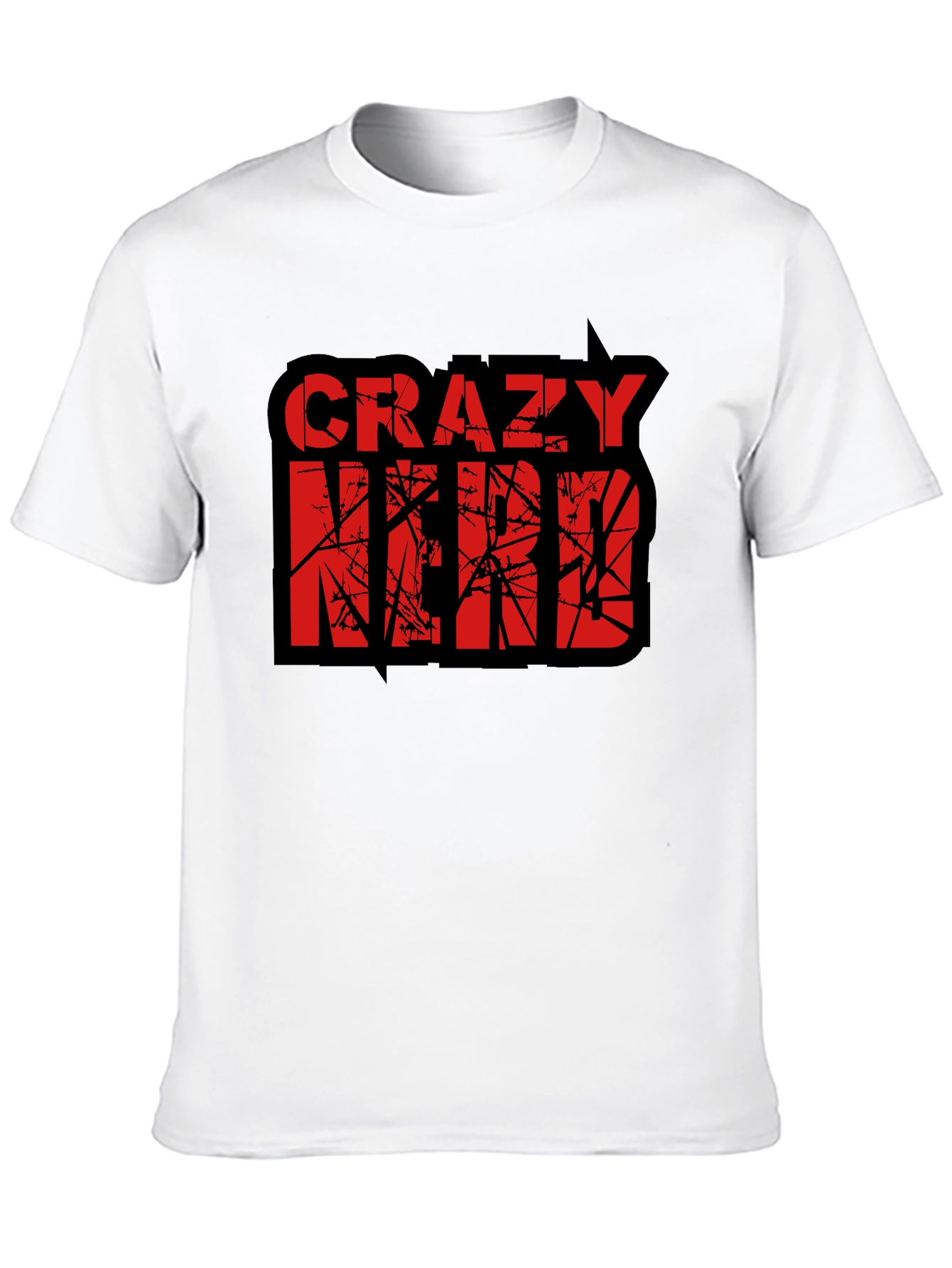 Black Crazy Nerd Graphic T-Shirt - Black Cotton Tee view 10