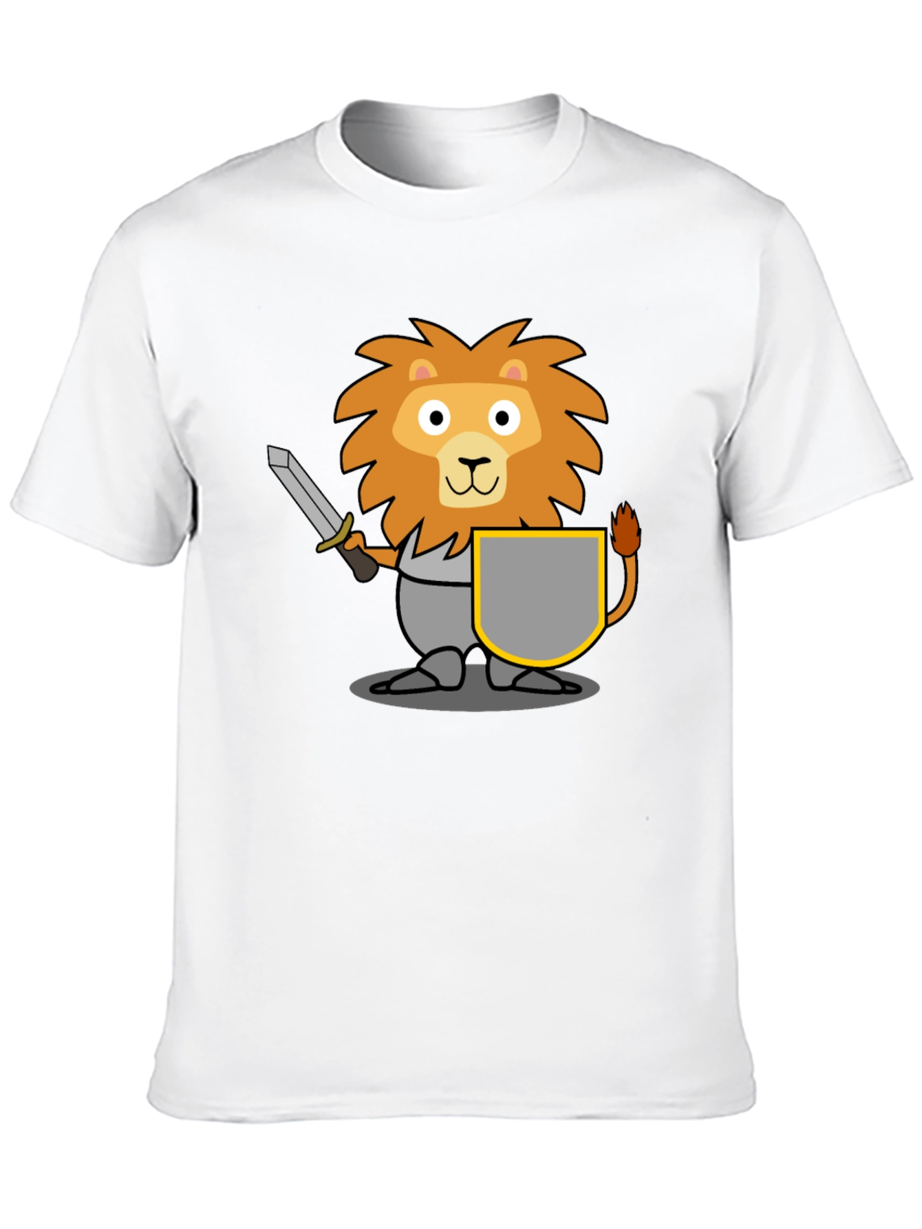 Black Lion Knight T-Shirt - Cartoon Graphic Tee view 10