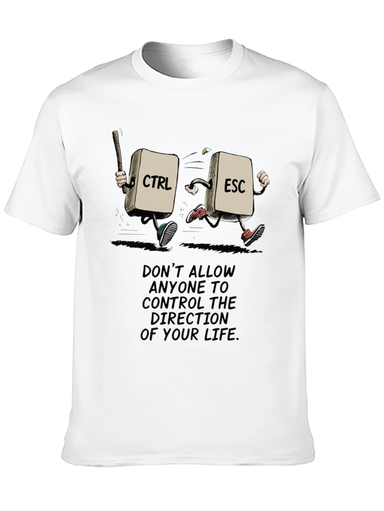 Black Control Escape T-Shirt: Be The Master of Your Life view 10