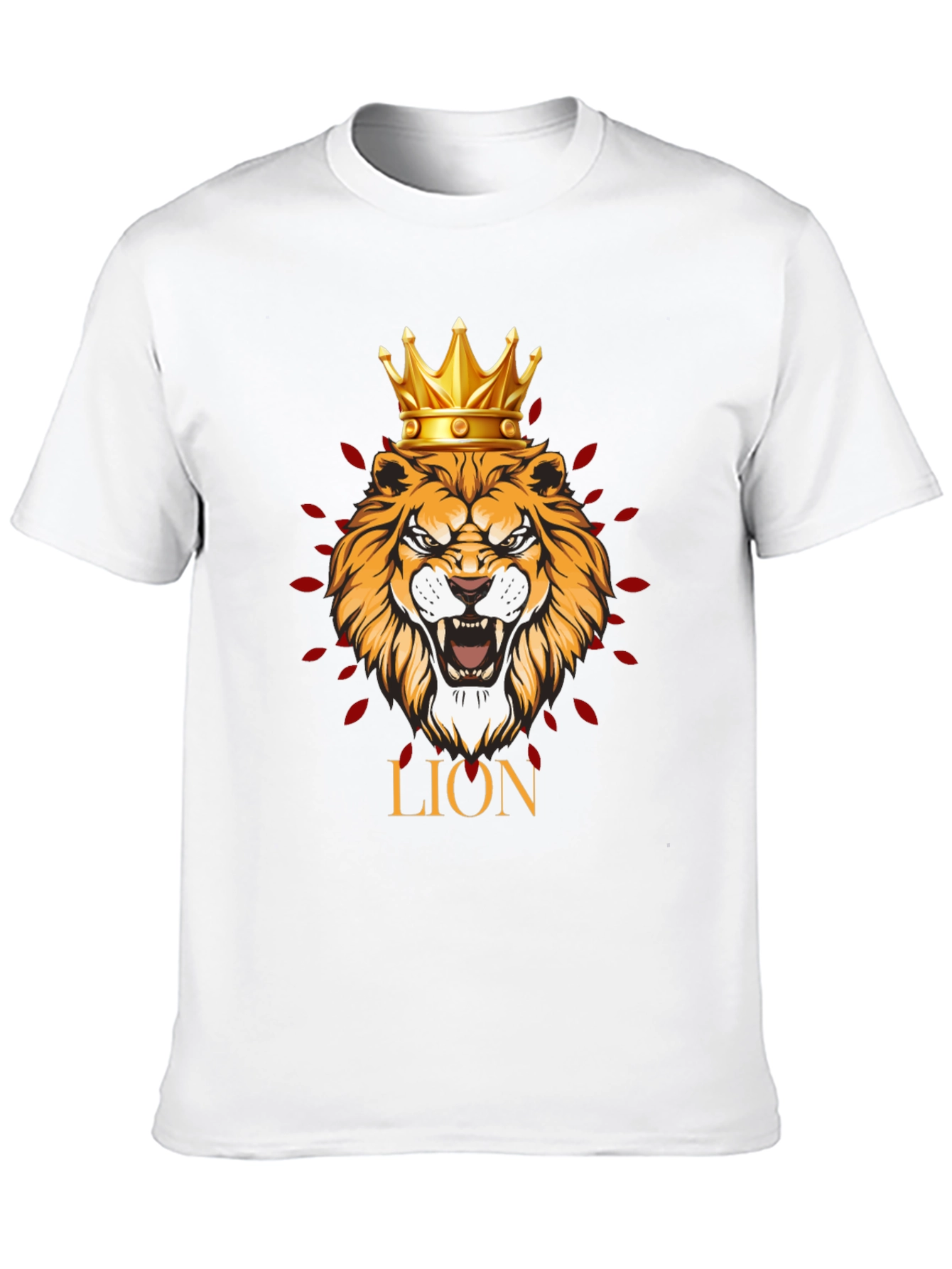 Black Lion King Graphic Print Men's Black T-Shirt view 10