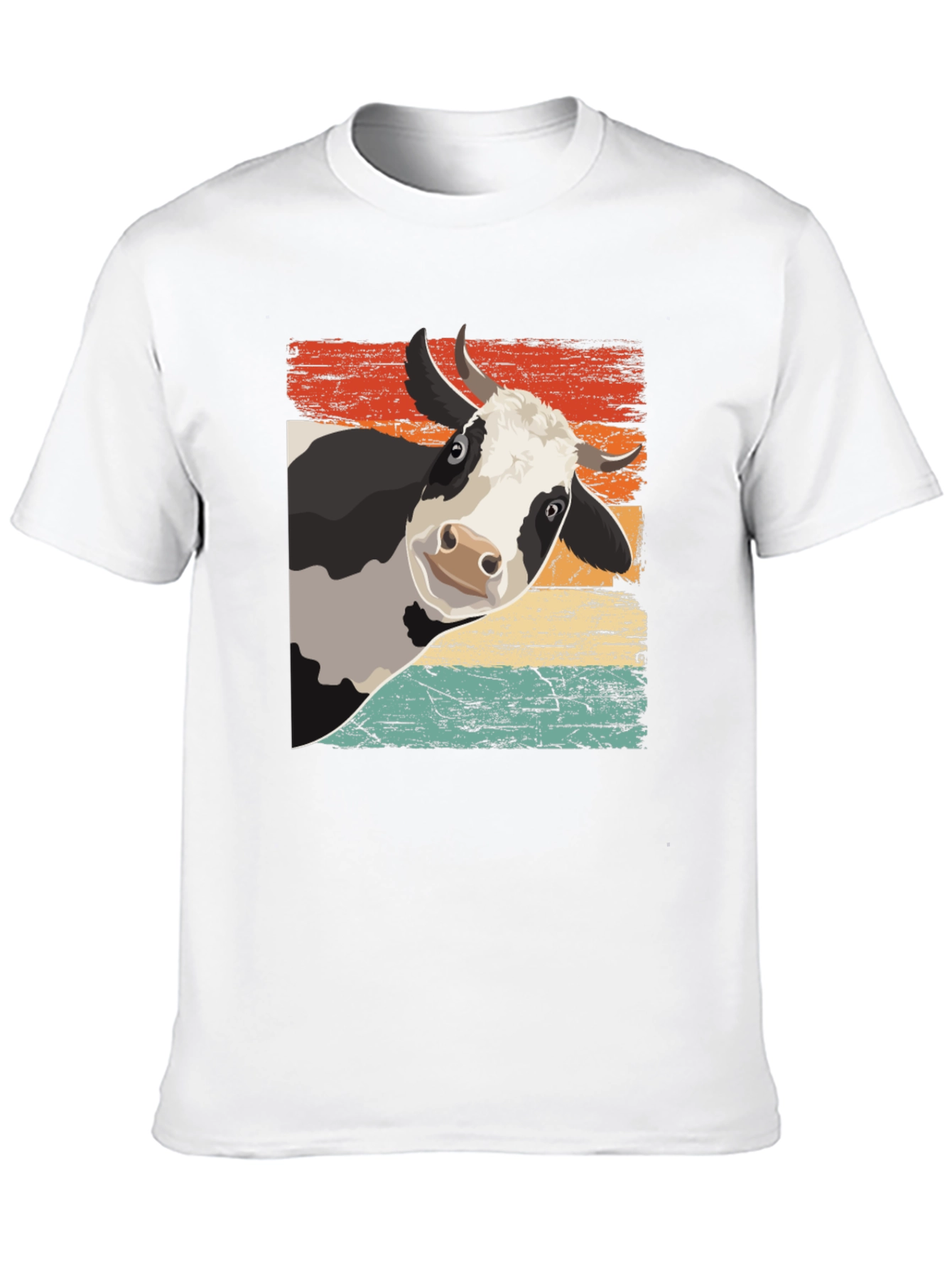 Black Retro Cow Graphic Tee - Black Cotton Blend view 10