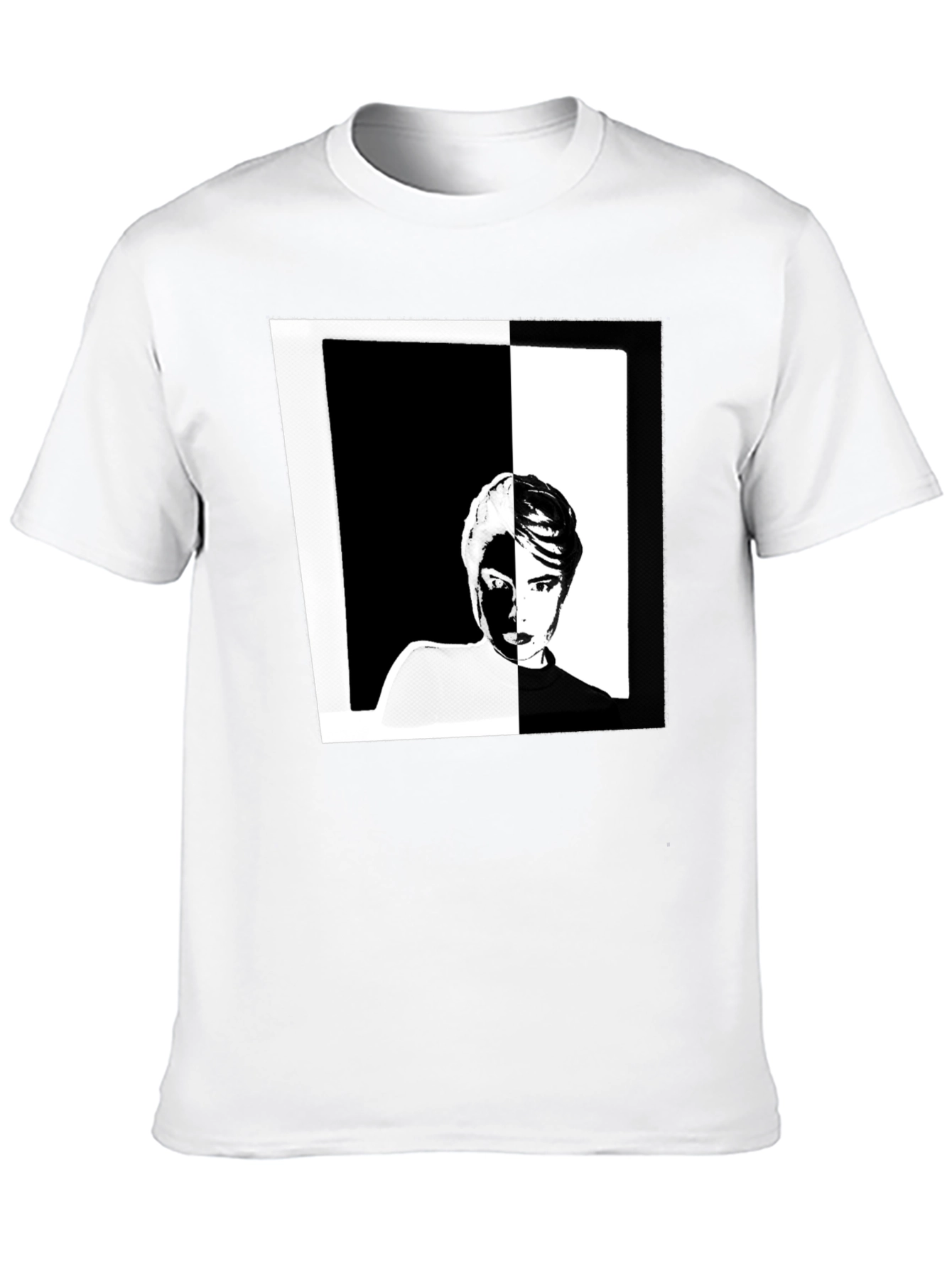 Black Abstract Face Graphic Black T-Shirt view 10
