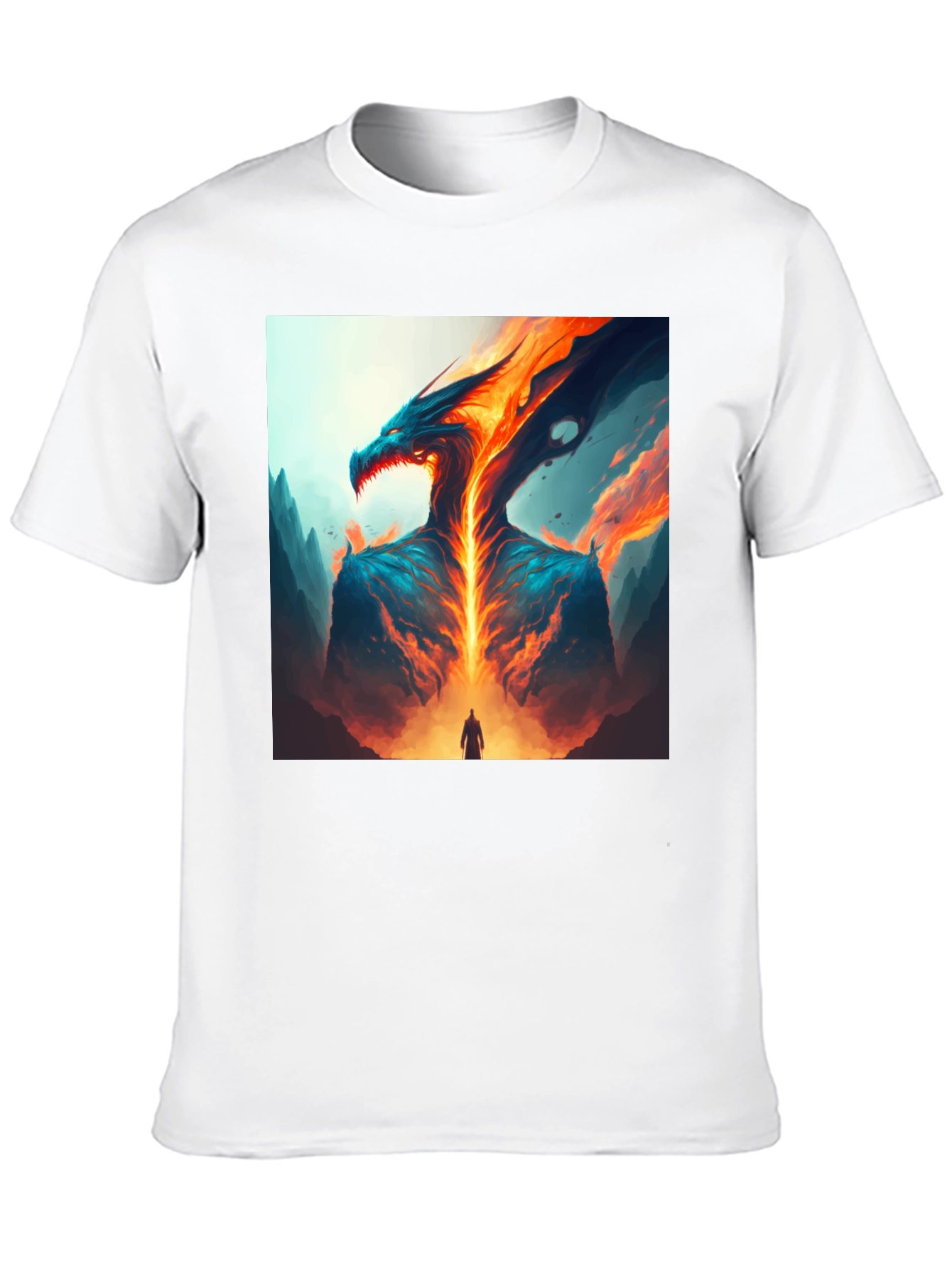 Black Fiery Dragon Graphic Tee view 10