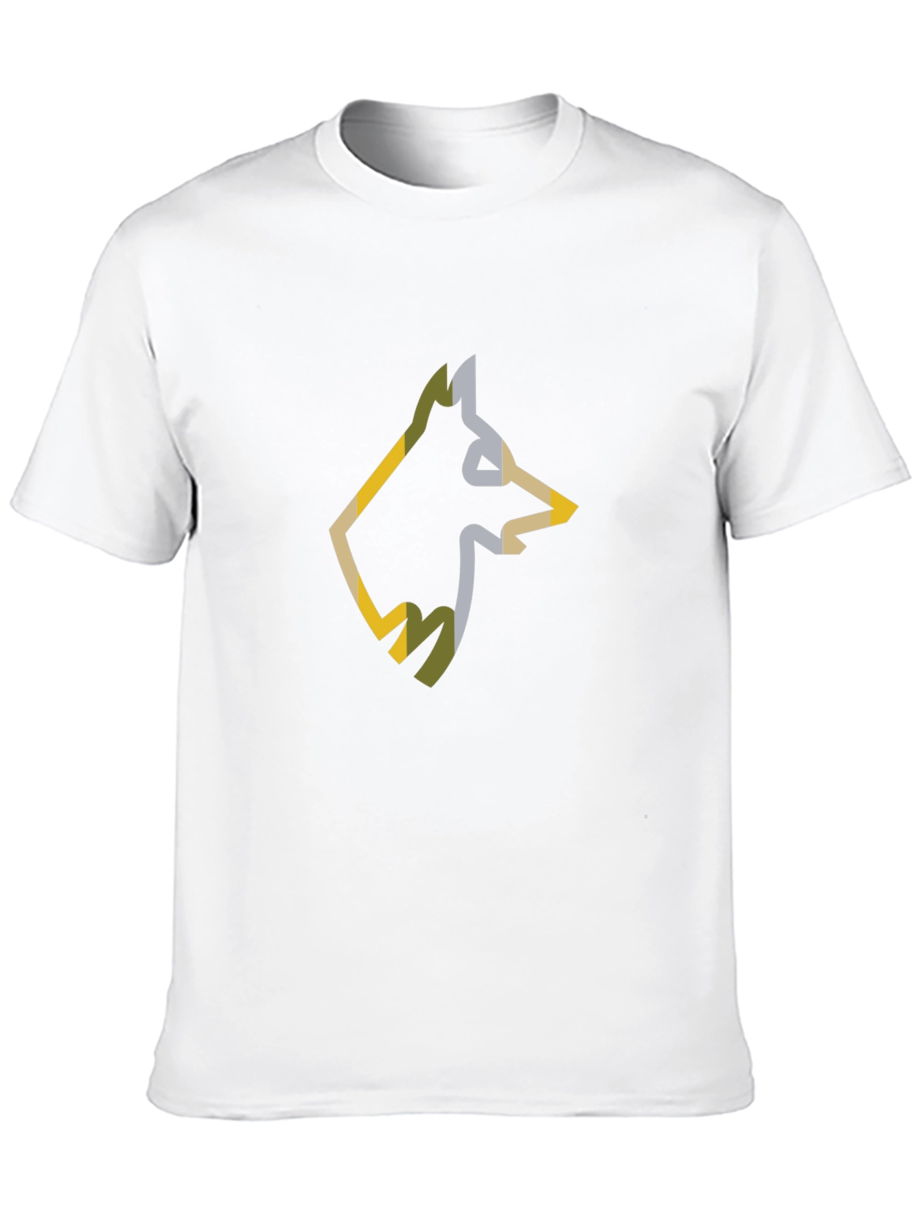 Black Abstract Wolf Head Tee - Black Cotton Blend view 10