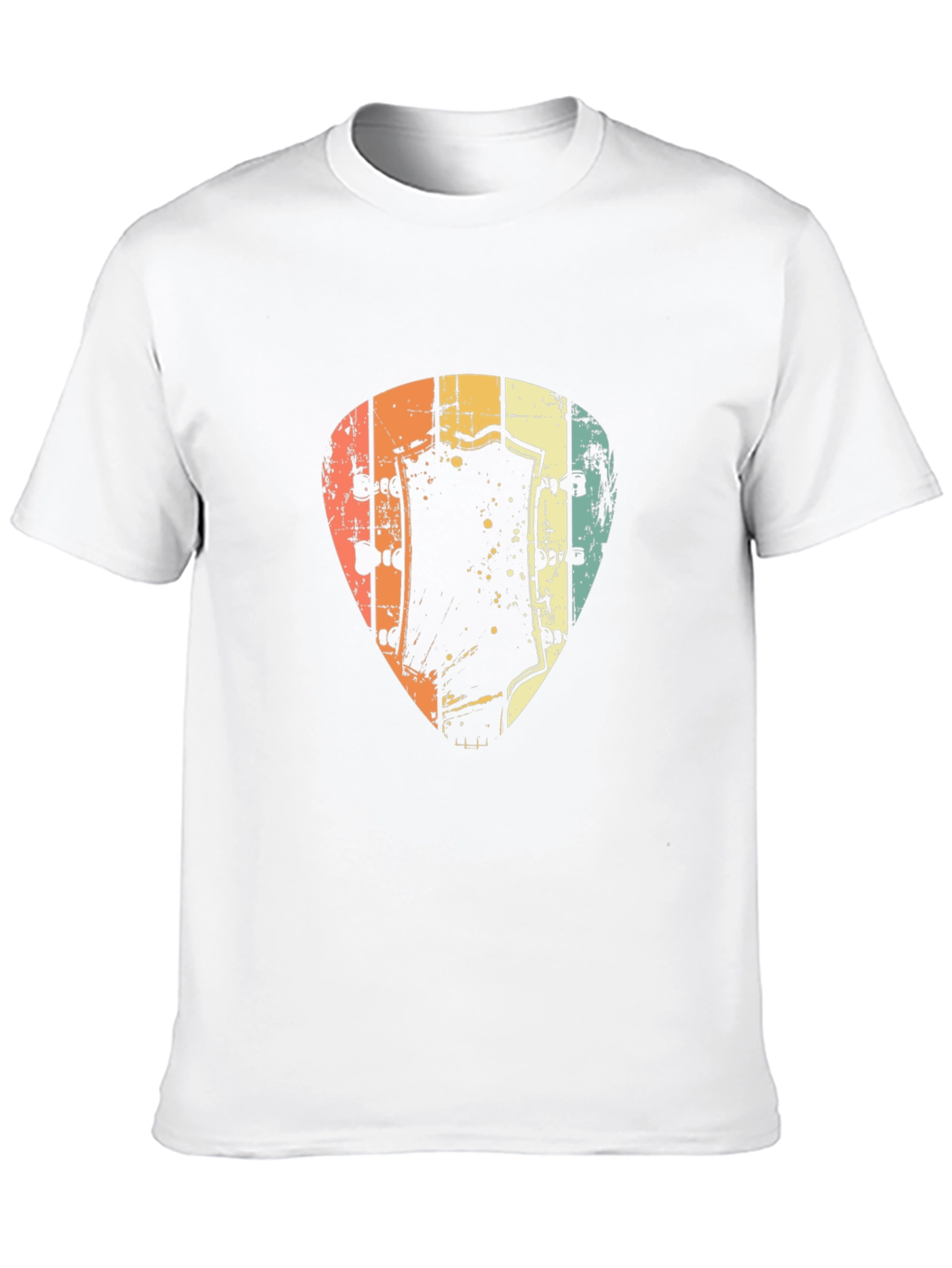 Retro Guitar Pick Graphic Tee - Black Cotton Blend - 10