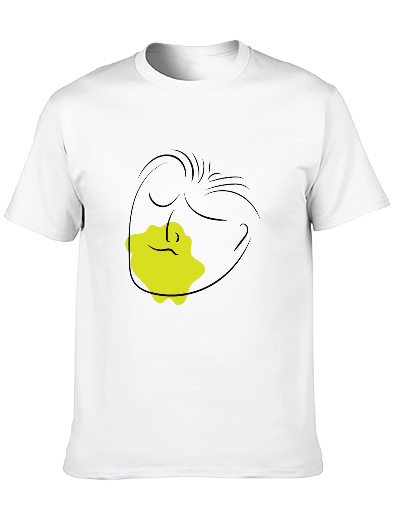 Black Abstract Face Graphic Tee - Modern Black T-Shirt view 10