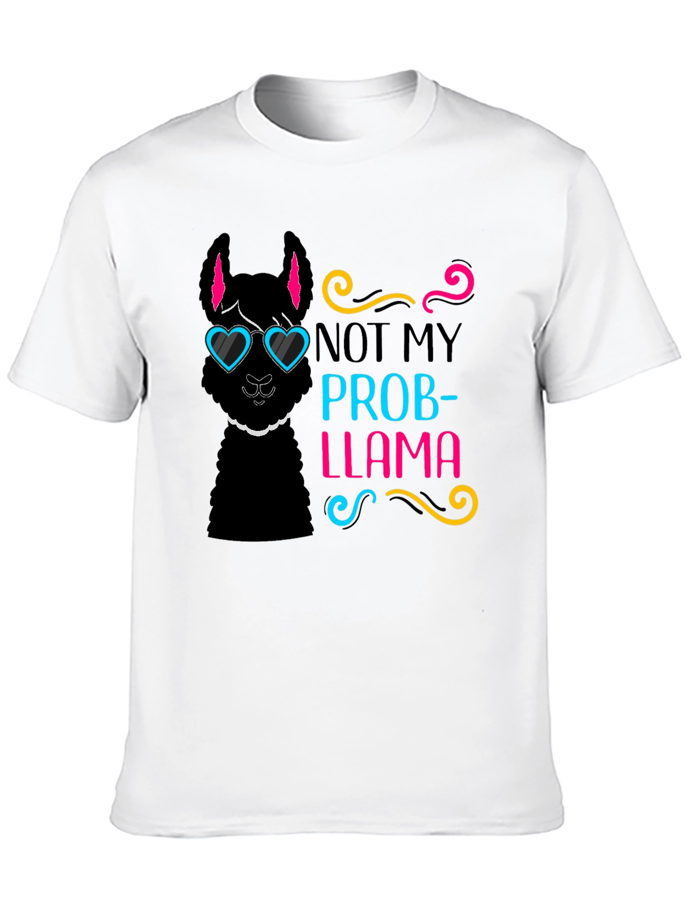 Black Not My Prob-Llama T-Shirt, Funny Graphic Tee view 10