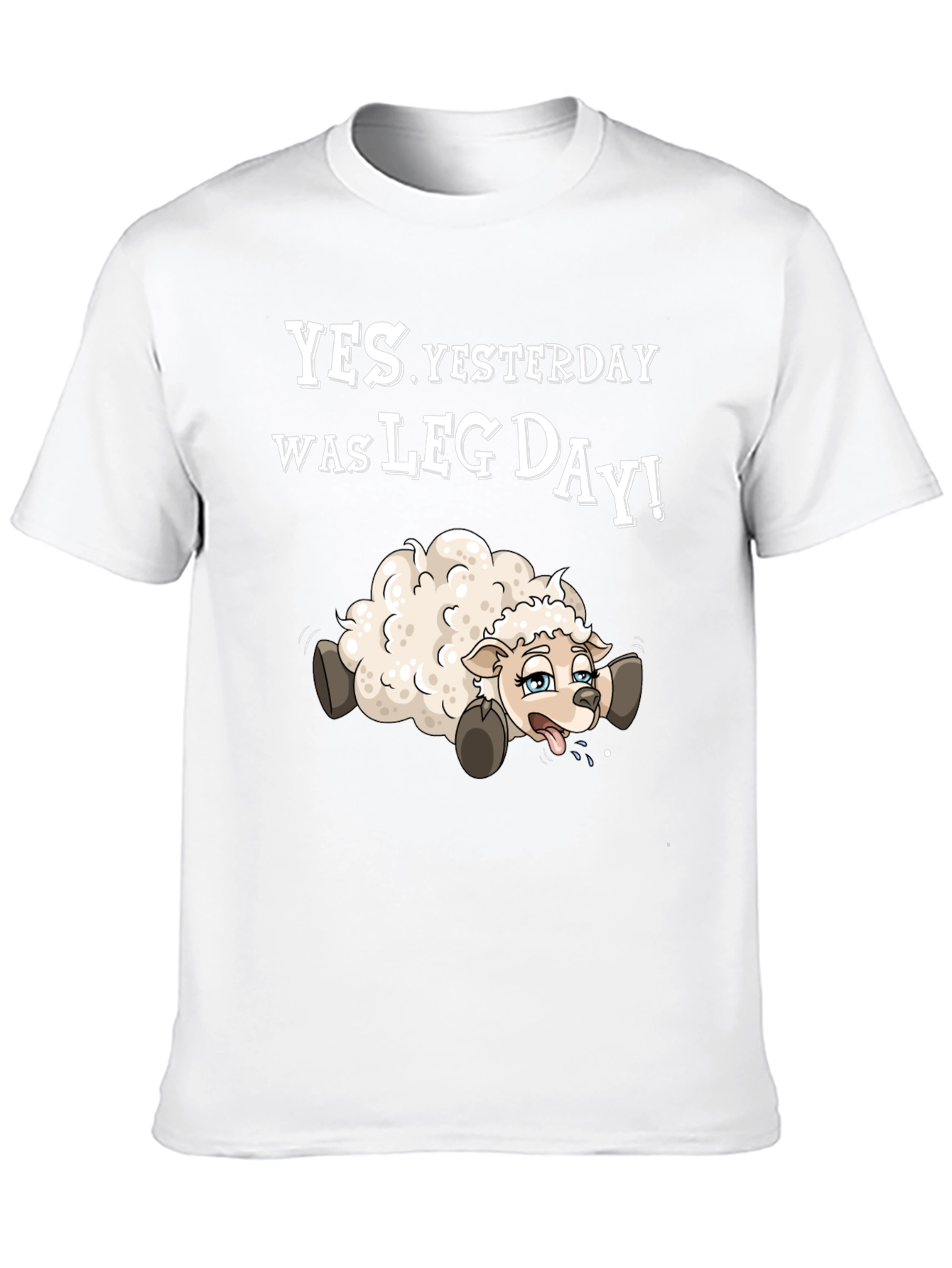 Black Funny Leg Day T-Shirt - Sheep Design view 10