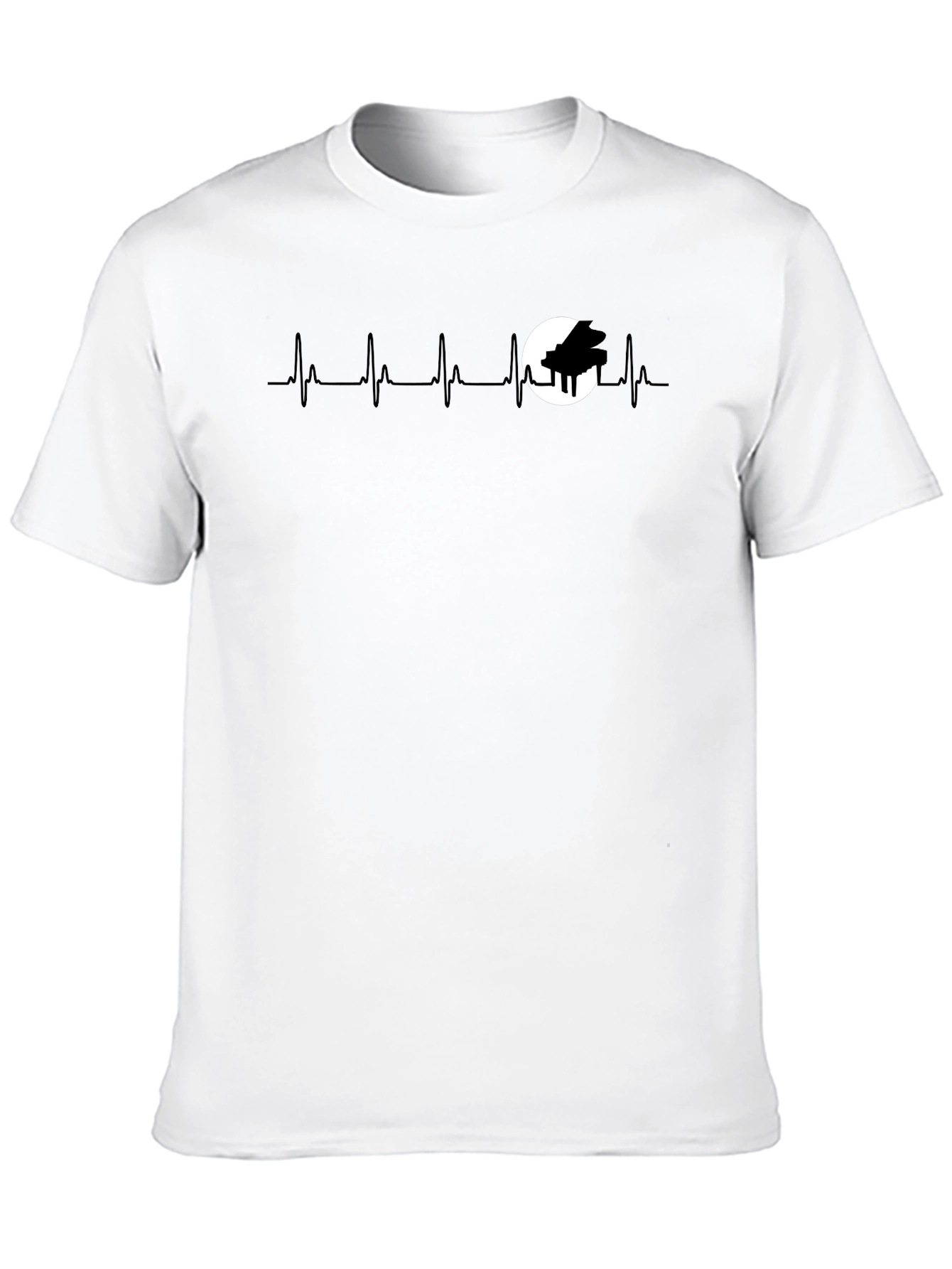 Black Piano Heartbeat T-Shirt - Musician Tee view 10
