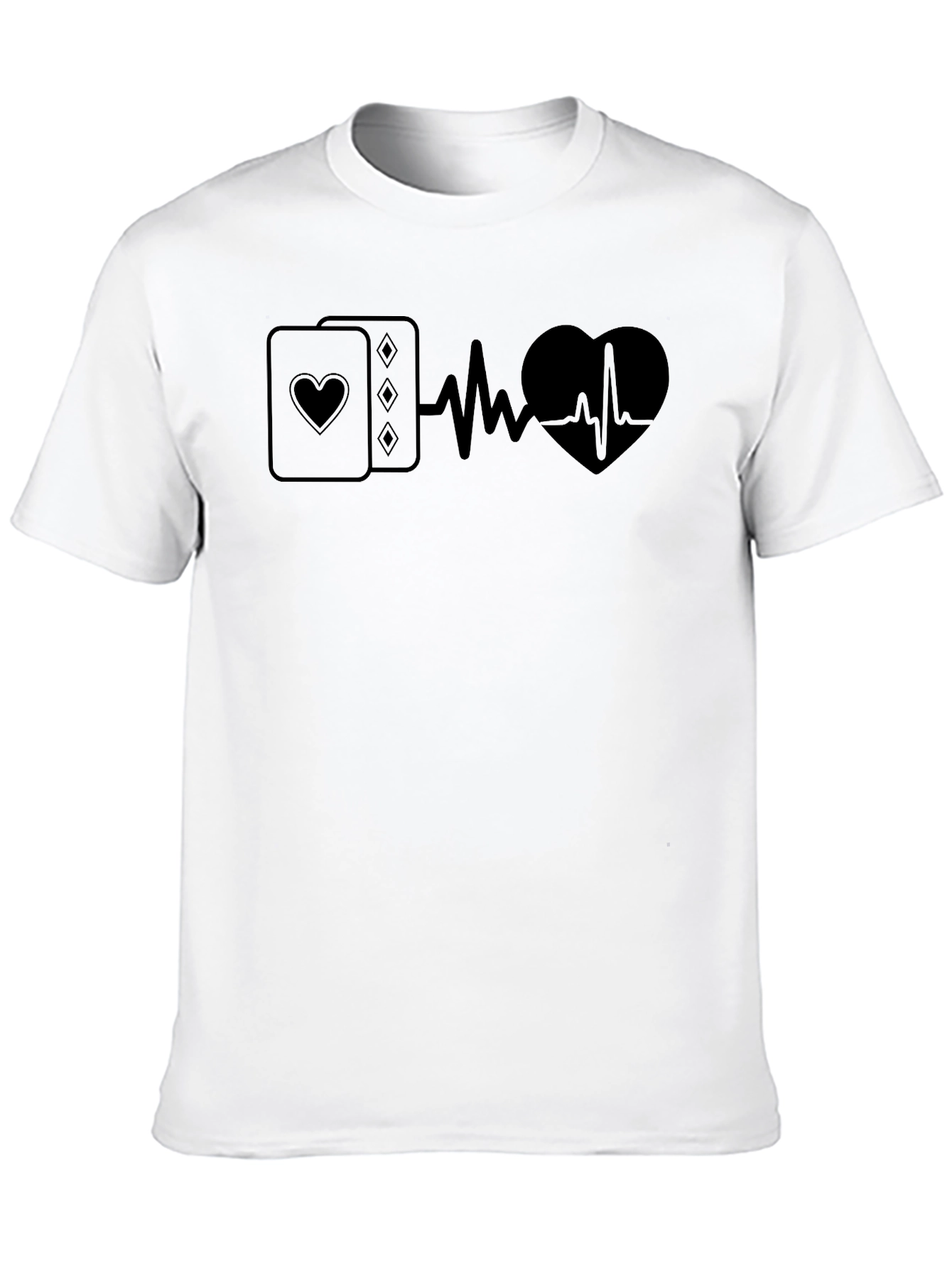 Black Poker Heartbeat T-Shirt - Ace Your Style! view 10