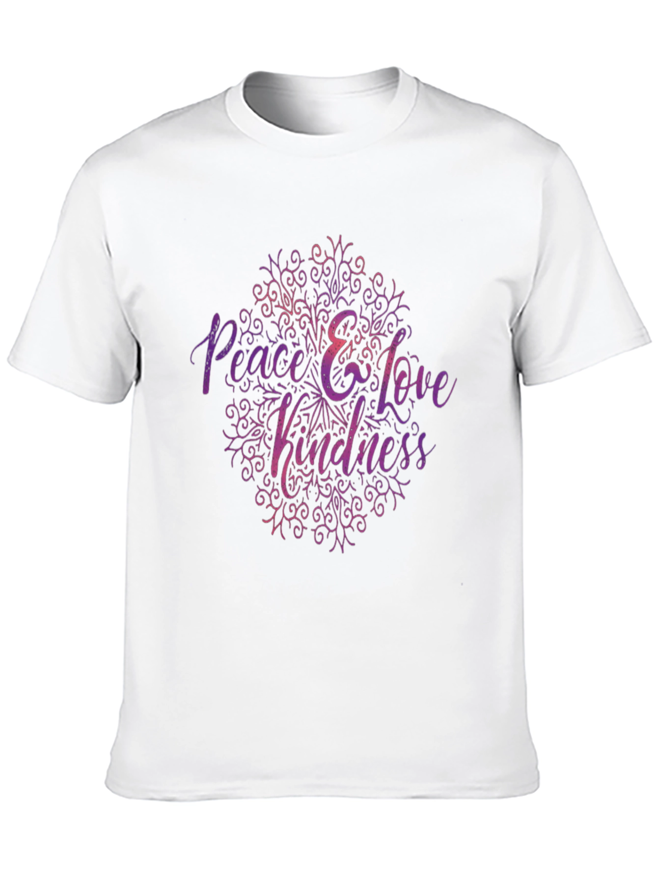 Black Peace Love Kindness Graphic Tee - Black Casual T-Shirt view 10