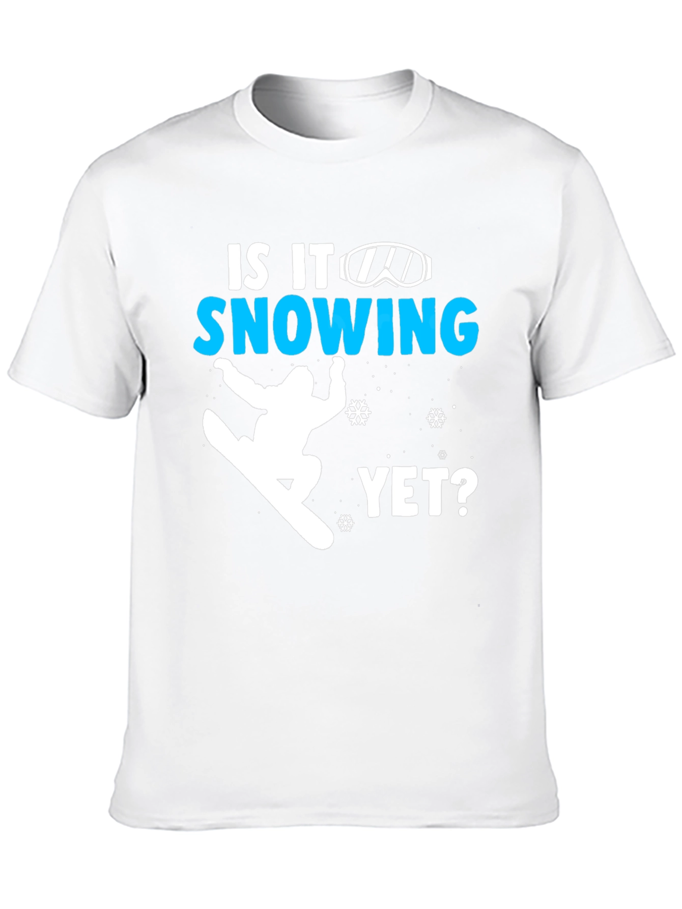 Black Snowboarding T-Shirt - Is It Snowing Yet? view 10