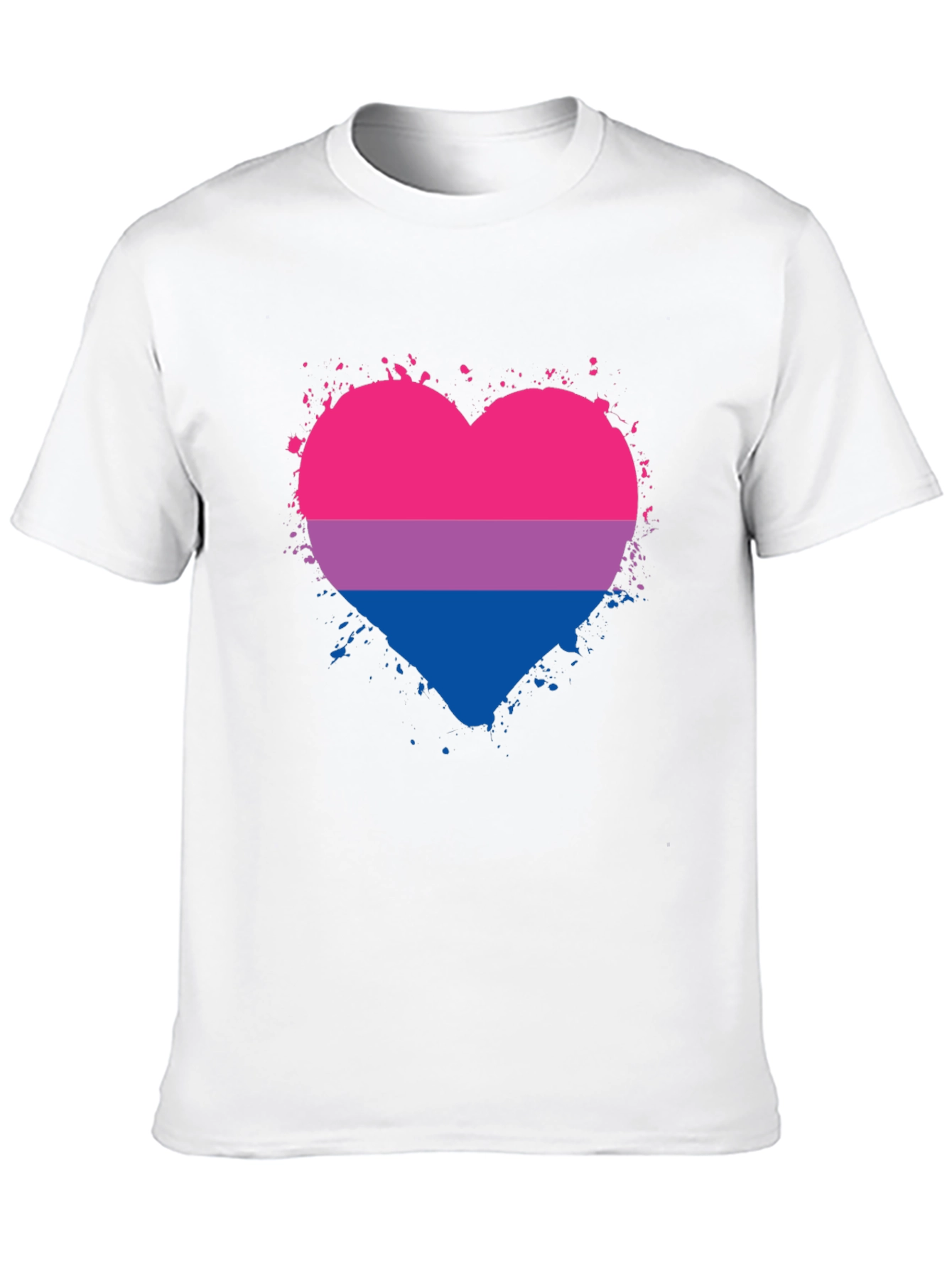Black Bisexual Pride Heart Graphic T-Shirt view 10