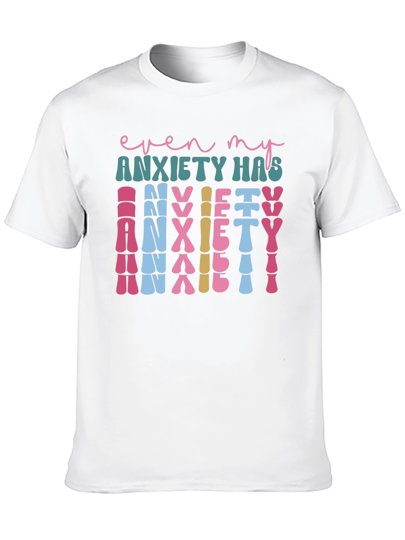 Black Anxiety Graphic Tee - Unique Statement Shirt view 10