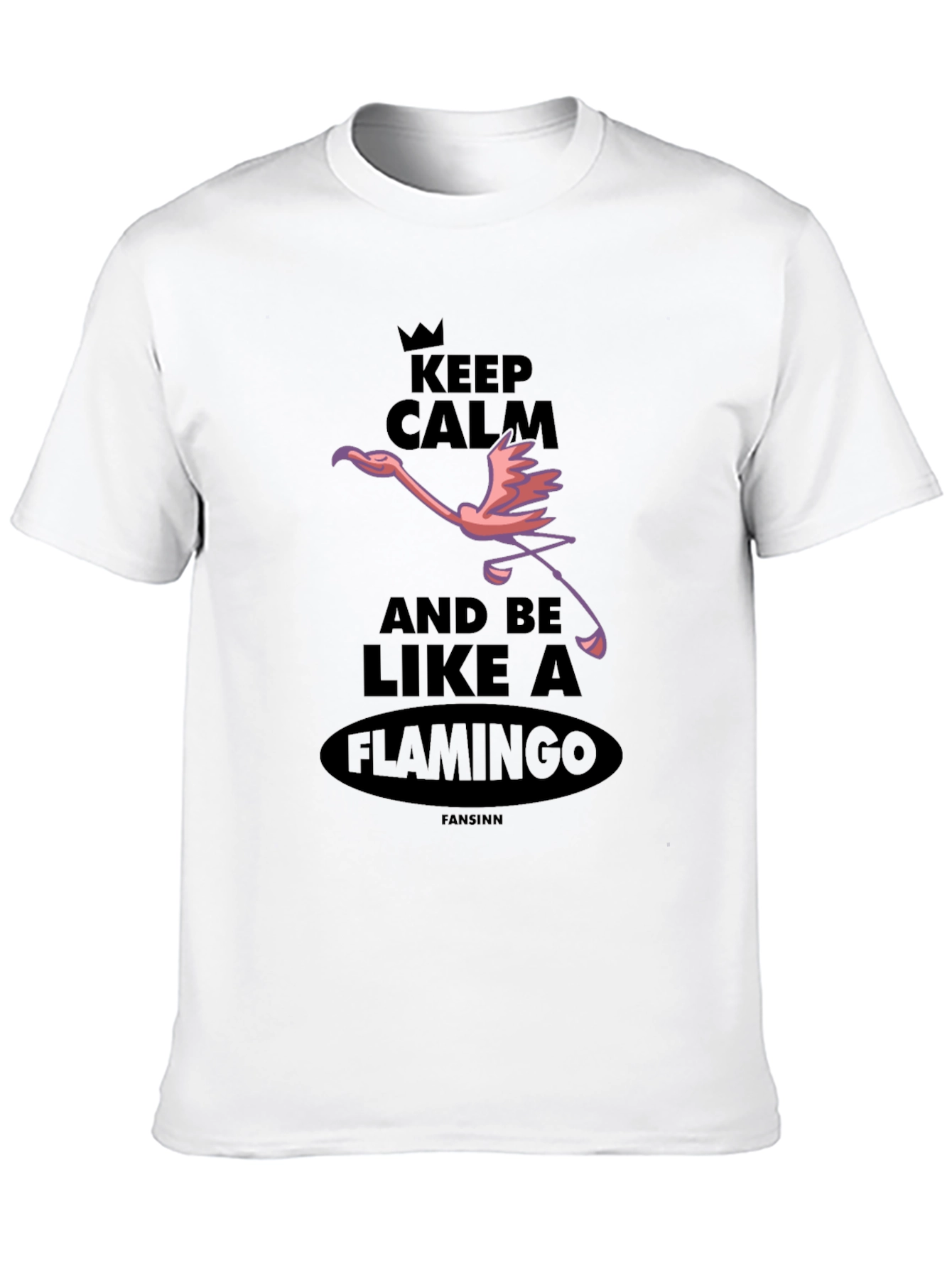 Black Keep Calm and Be Like A Flamingo T-Shirt view 10
