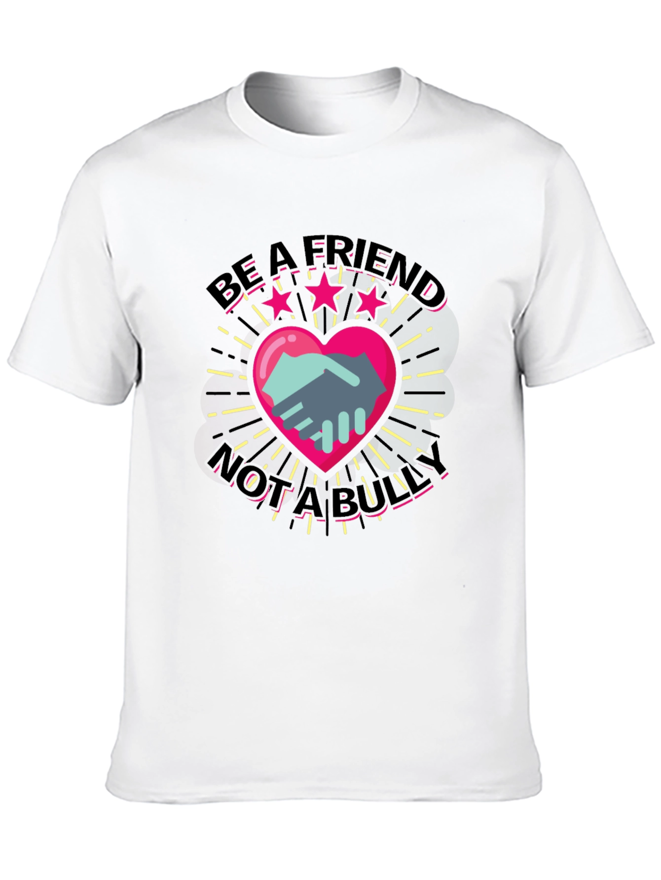 Black Be a Friend T-Shirt - Anti-Bullying Design view 10