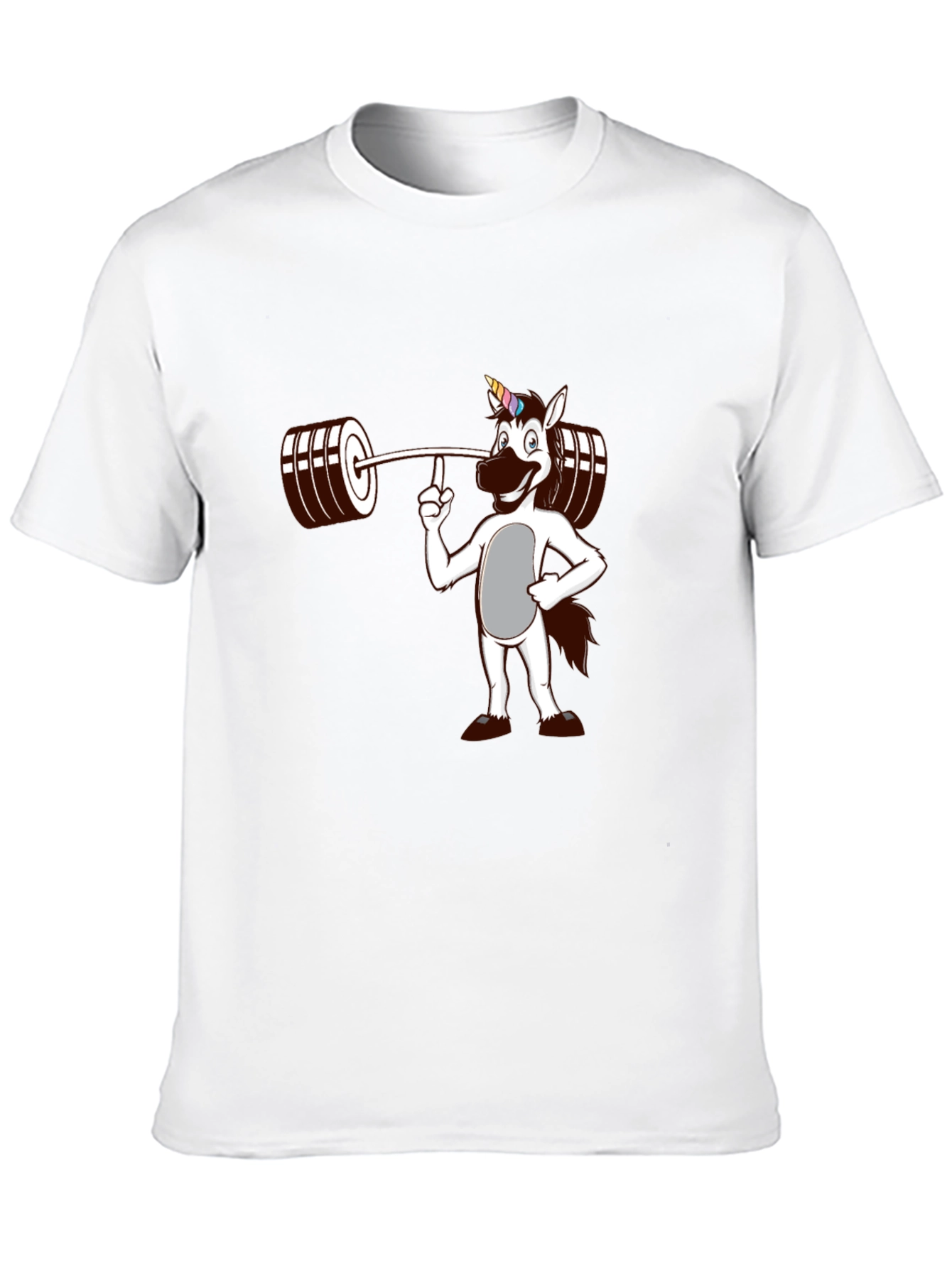 Black Unicorn Lifting Weights Graphic T-Shirt view 10