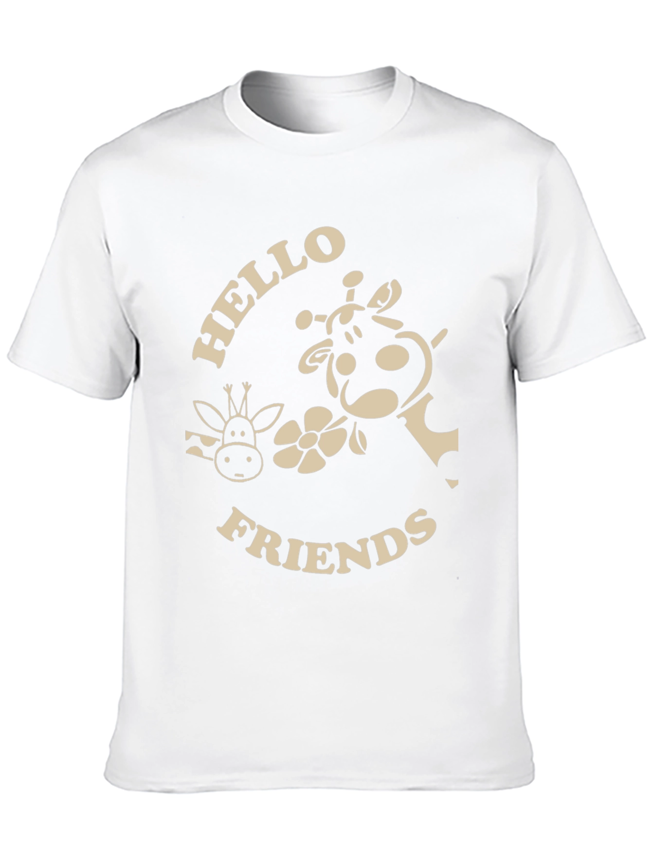 Black Hello Friends Giraffe Graphic T-Shirt view 10