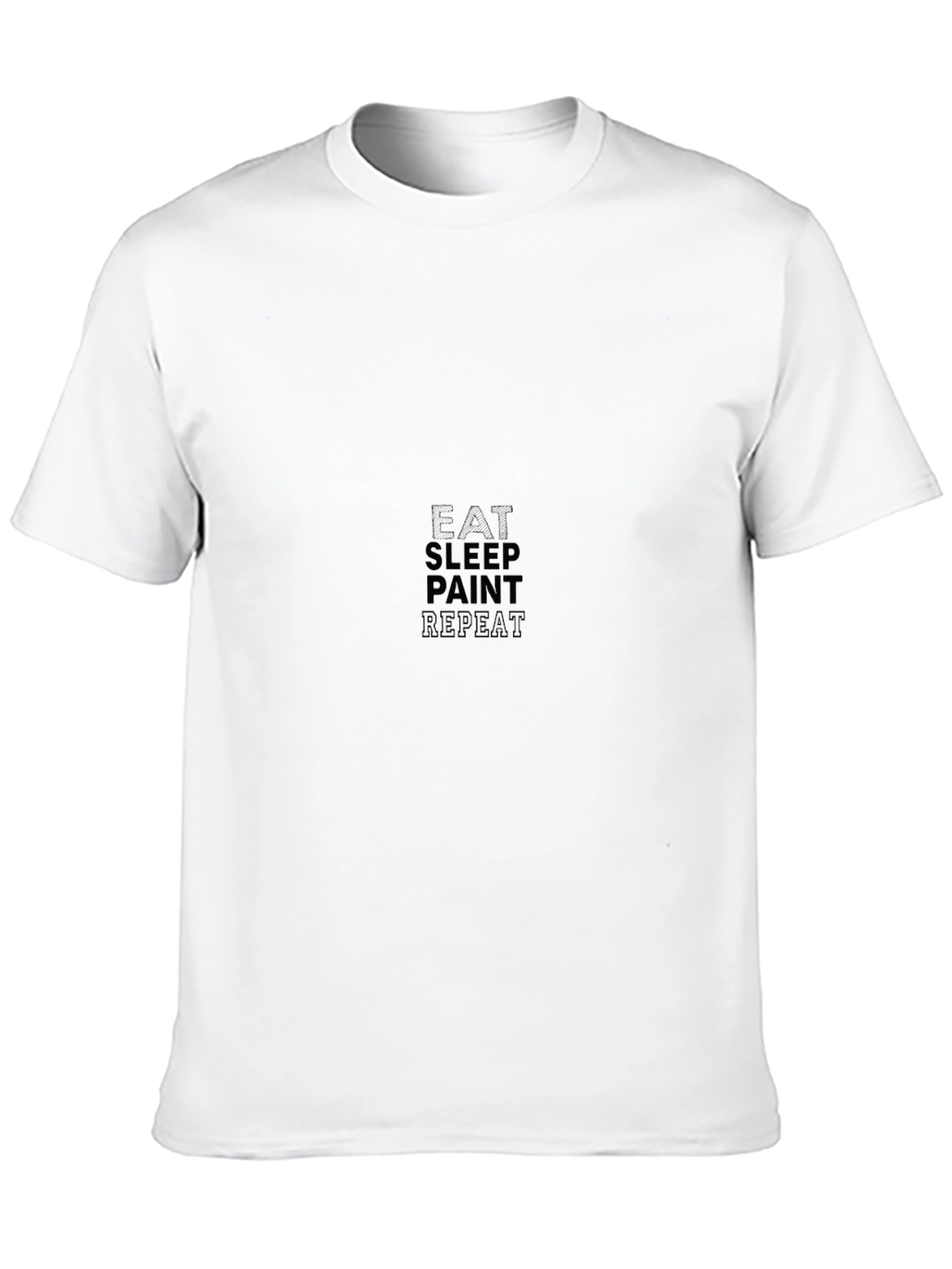 Black Eat Sleep Paint Repeat Black Graphic Tee view 10