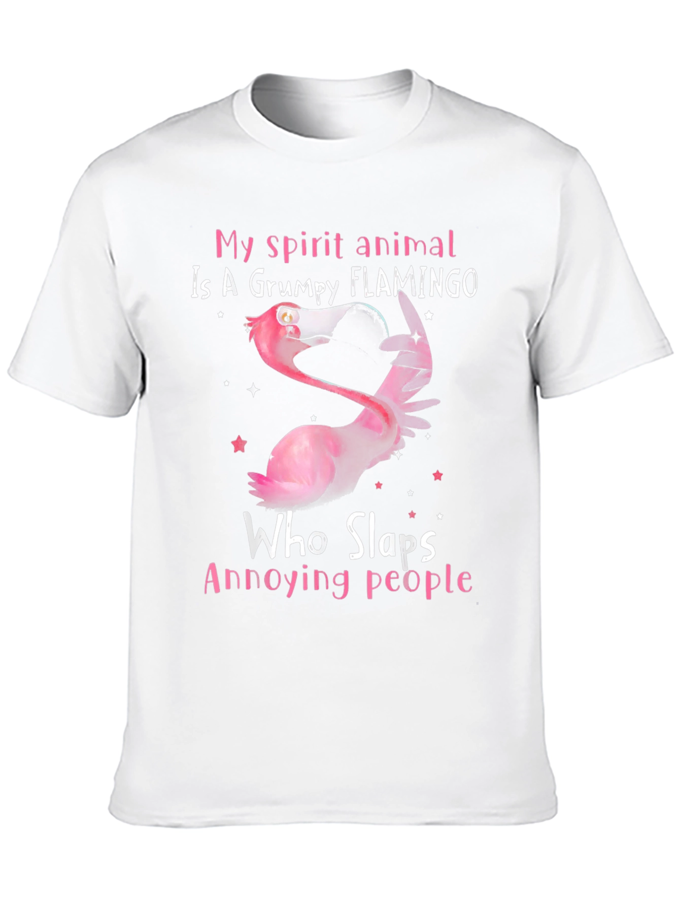 Black Grumpy Flamingo T-Shirt - Slap Annoying People Funny Tee view 10