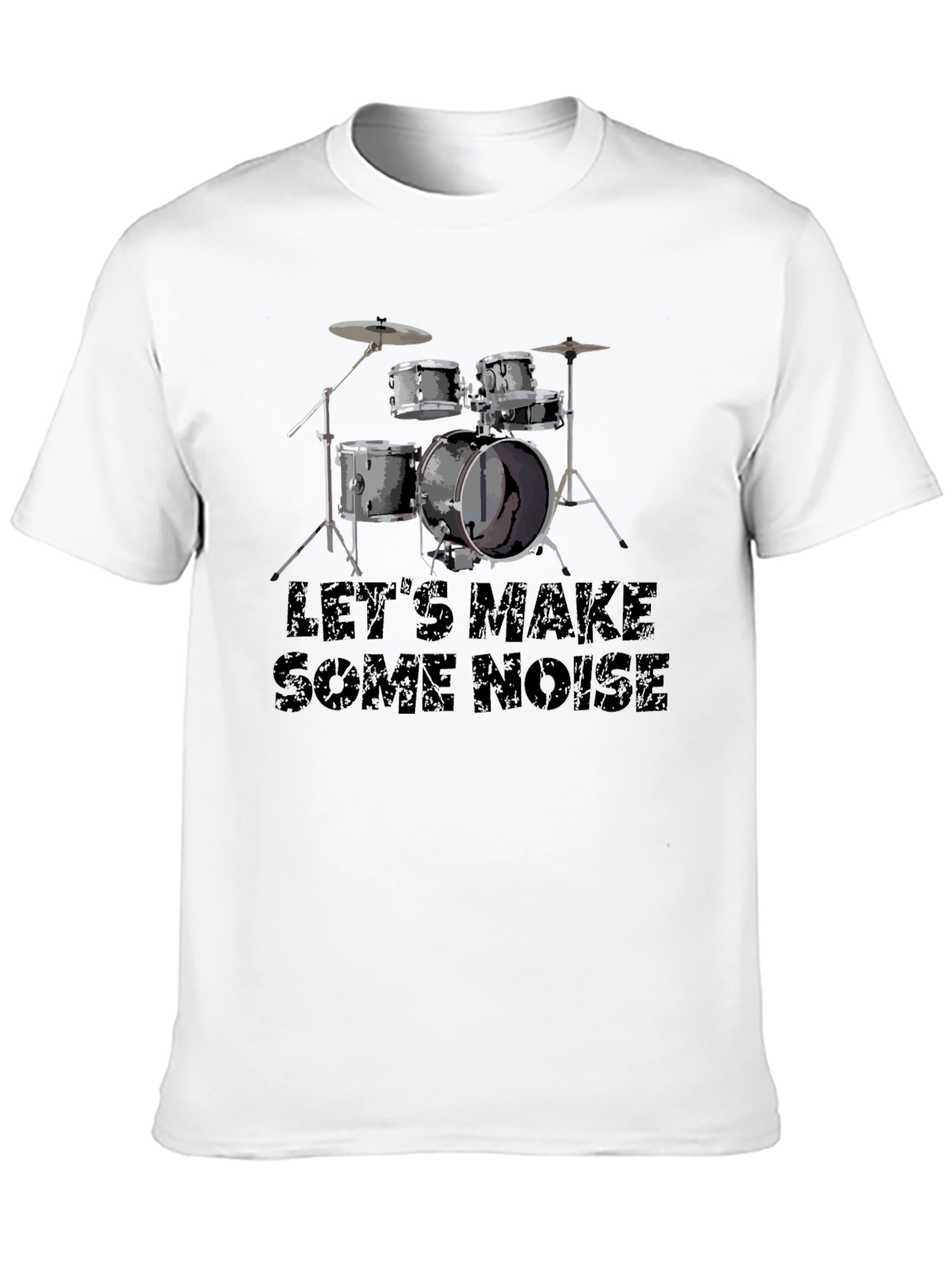 Black Let's Make Some Noise Black Drum Kit T-Shirt view 10