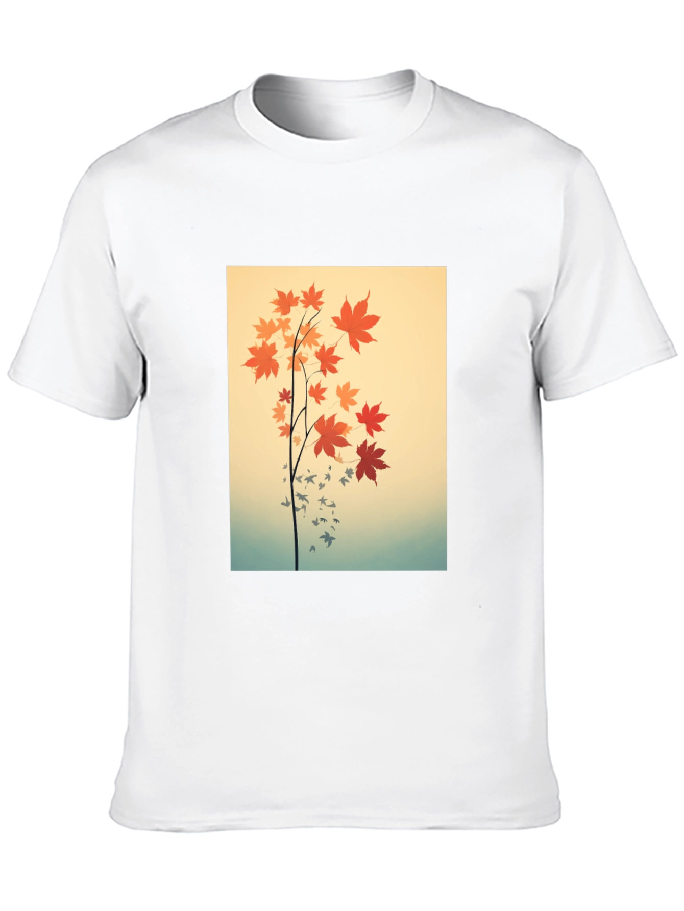 Black Autumn Leaves Graphic Black Tee view 10