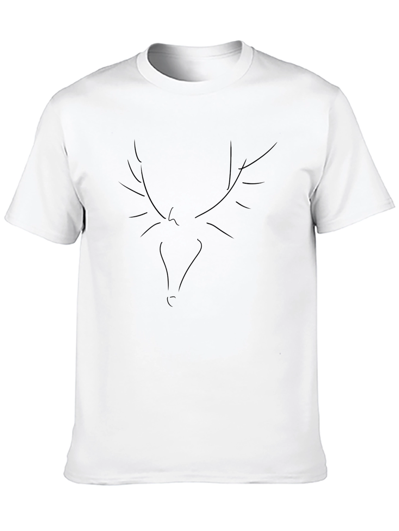 Black Black T-Shirt with Abstract Deer Graphic view 10