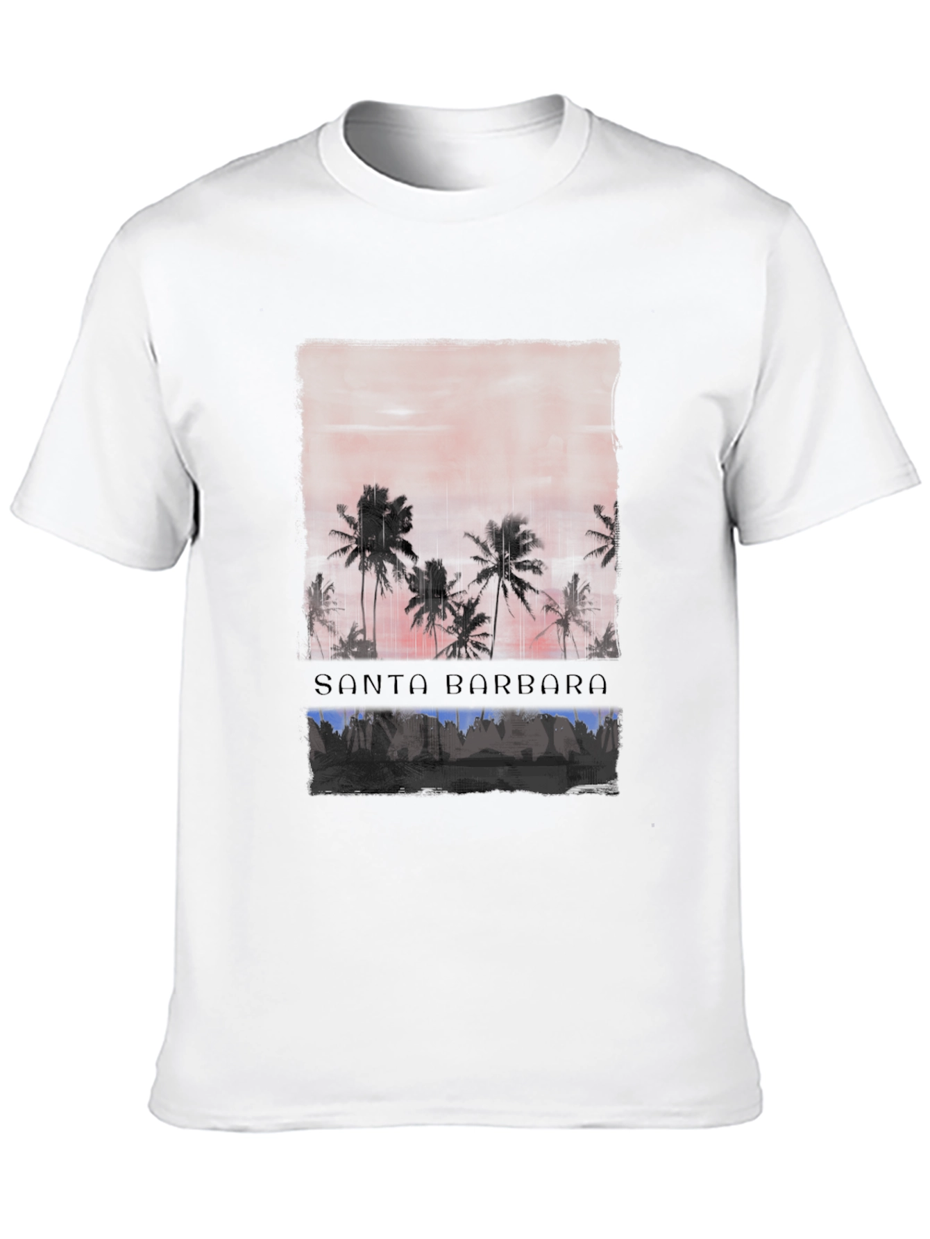 Black Santa Barbara Palm Sunset Graphic Tee view 10