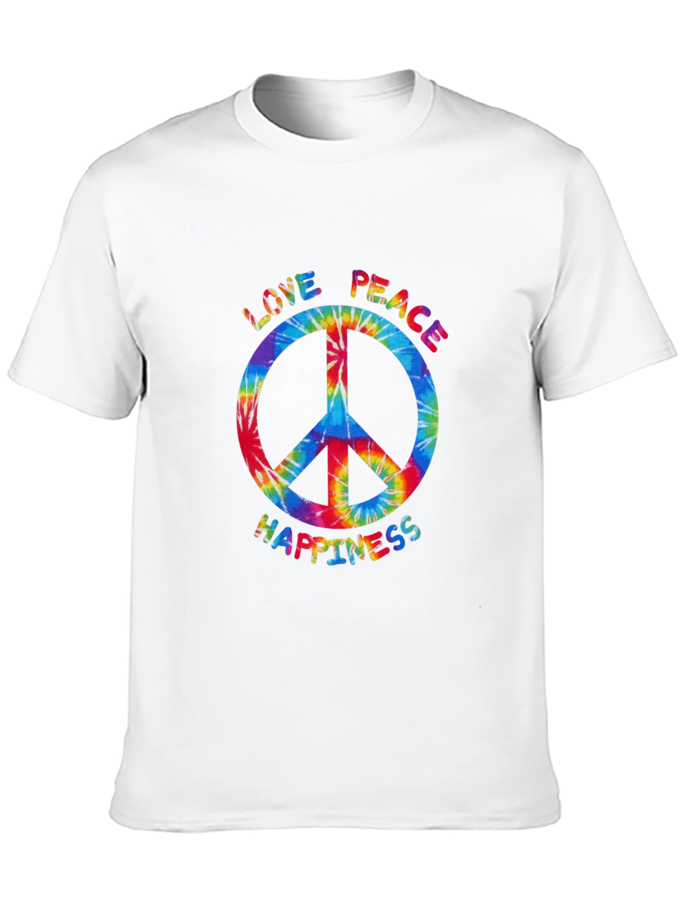 Black Peace Love Happiness Tie-Dye T-Shirt view 10