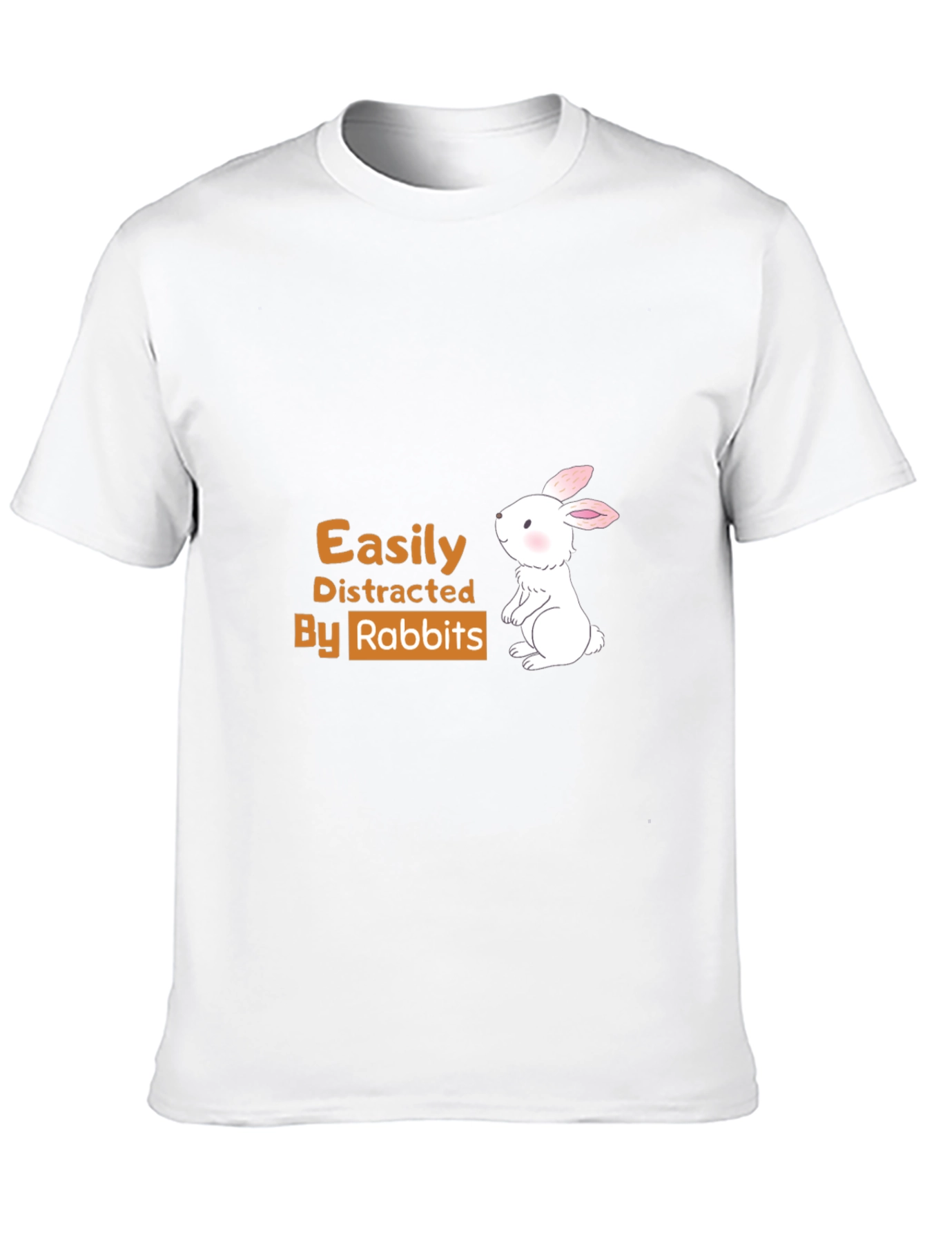 Black Easily Distracted By Rabbits T-Shirt view 10