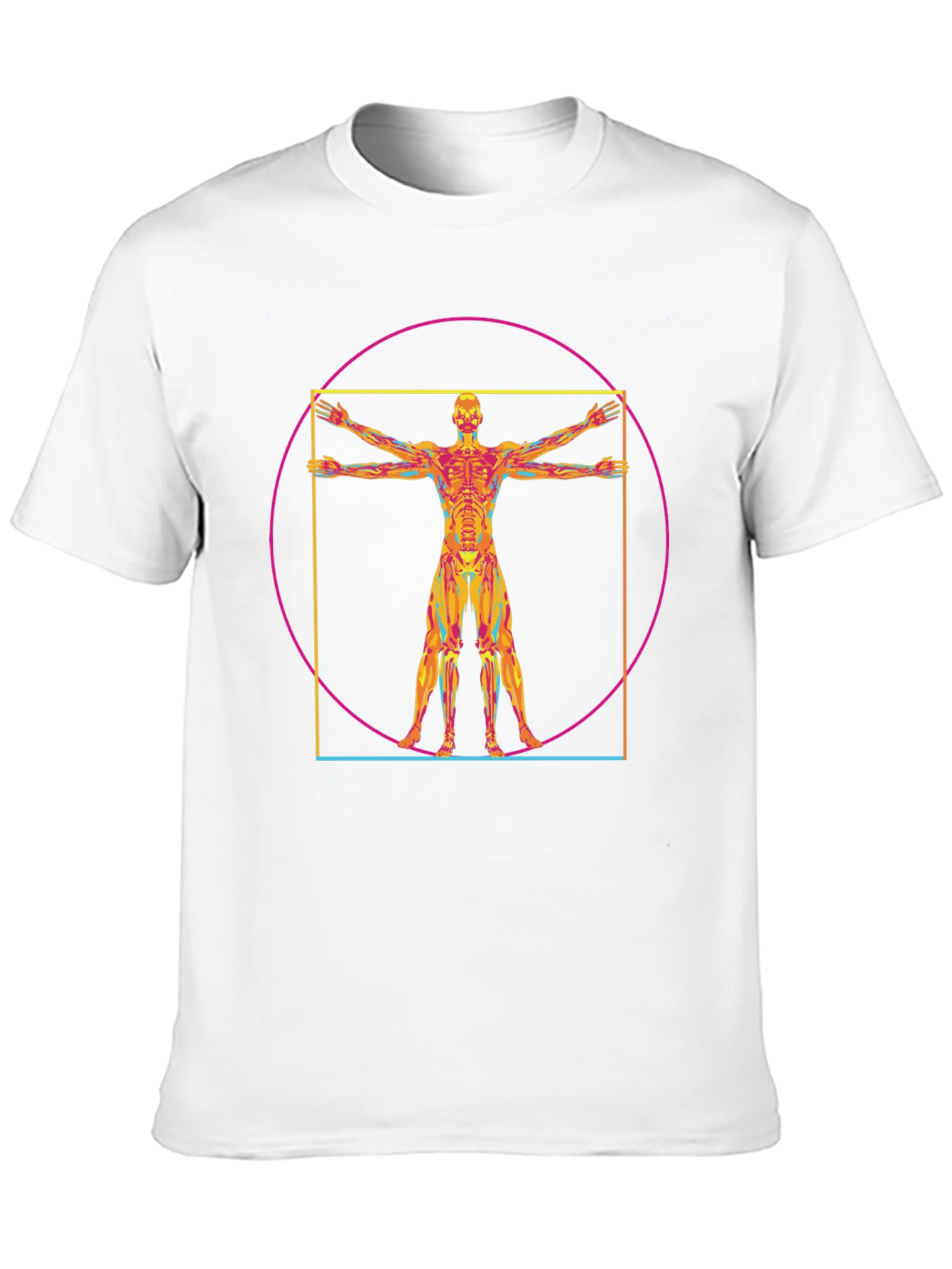 Black Vitruvian Man Anatomy T-Shirt - Artistic Design view 10