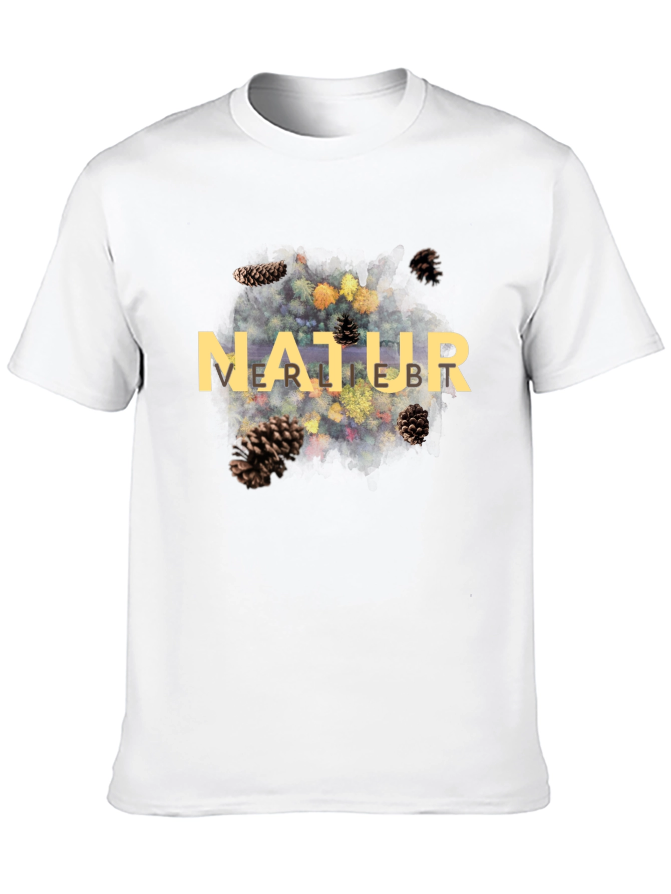 Black Natur Pine Cone Graphic Black T-Shirt view 10