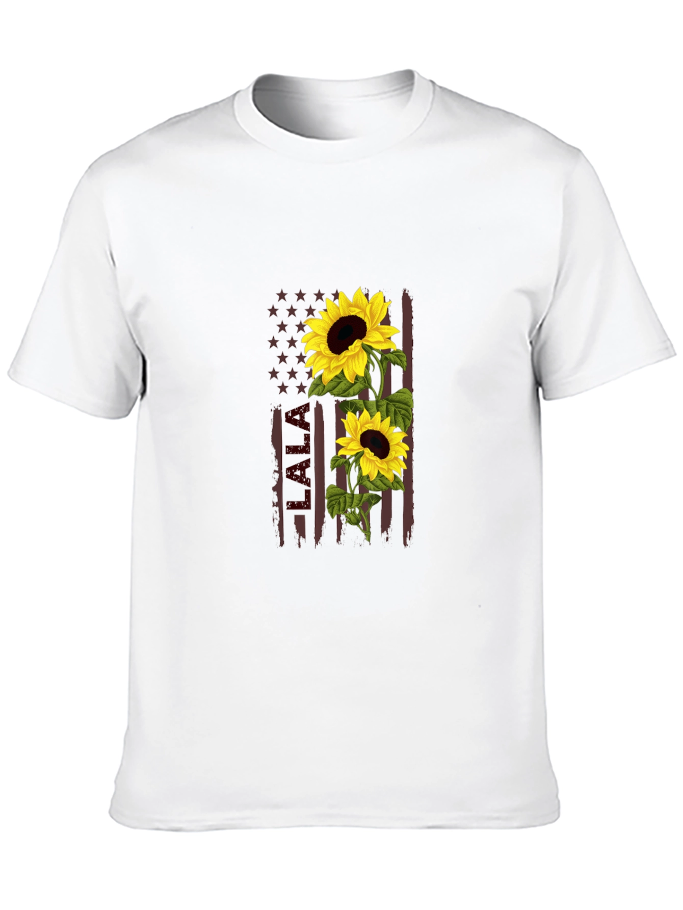 Black Sunflower American Flag Graphic Tee view 10