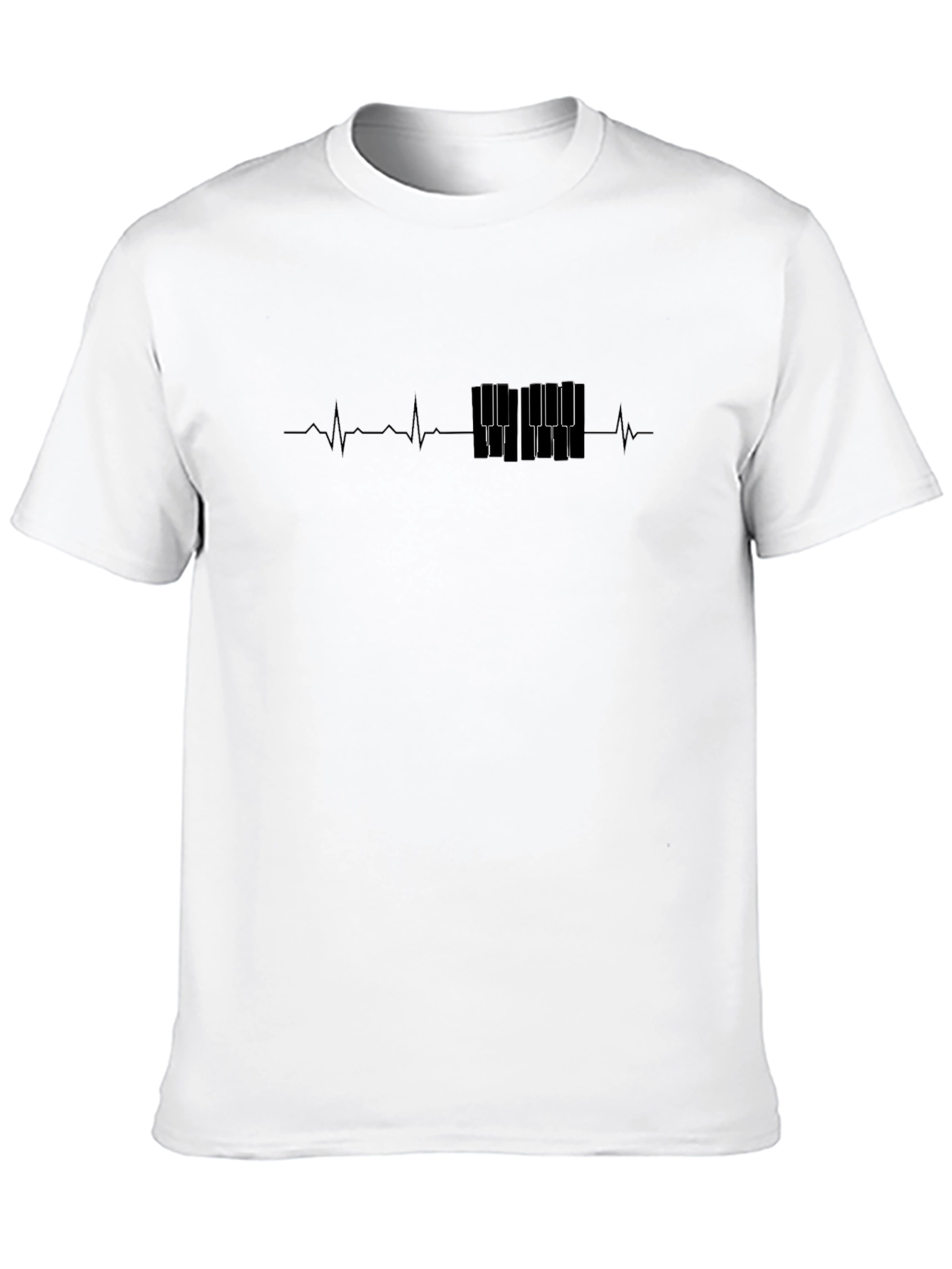 Black Piano Keys Heartbeat T-Shirt - Music Lover Tee view 10