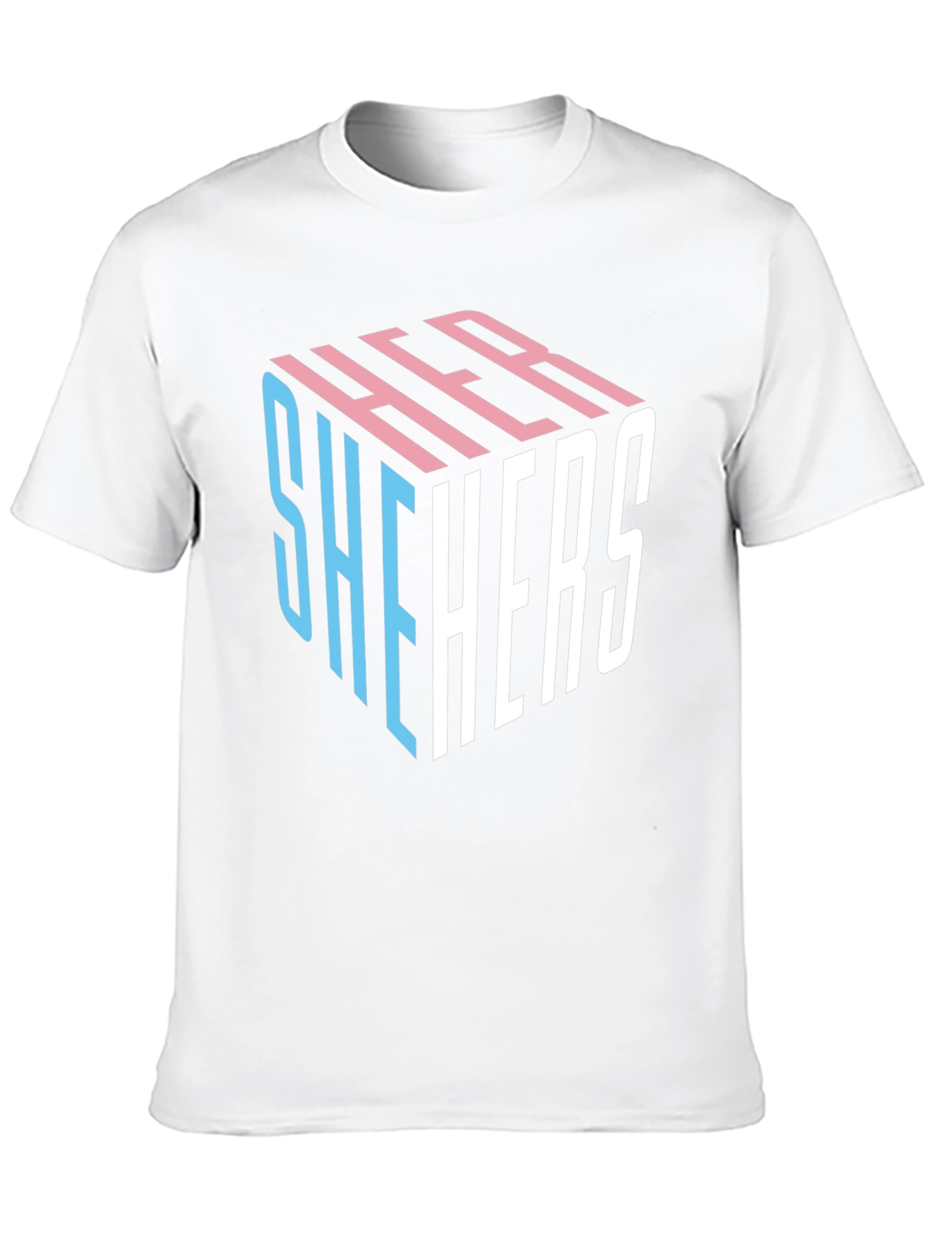 Black She Hers LGBTQ+ Pride Cube T-Shirt view 10
