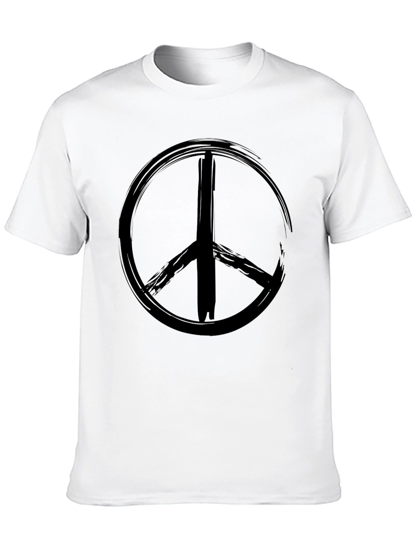 Black Grunge Peace Sign Black T-Shirt view 10