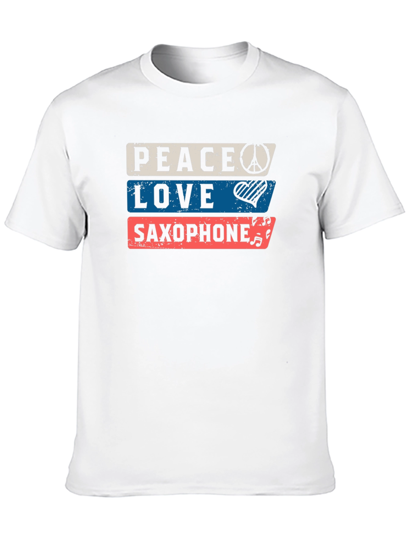 Black Peace Love Saxophone Graphic Tee view 10