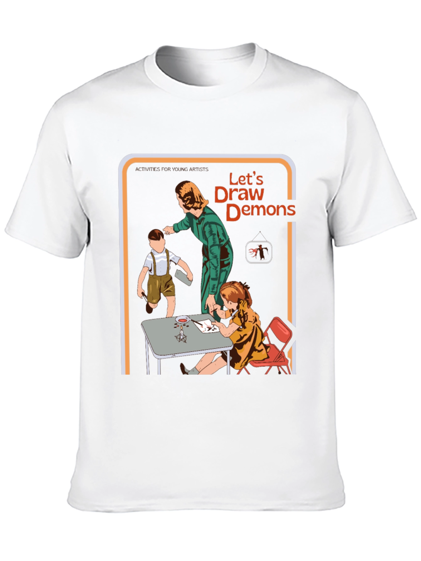 Black Let's Draw Demons Graphic Tee view 10