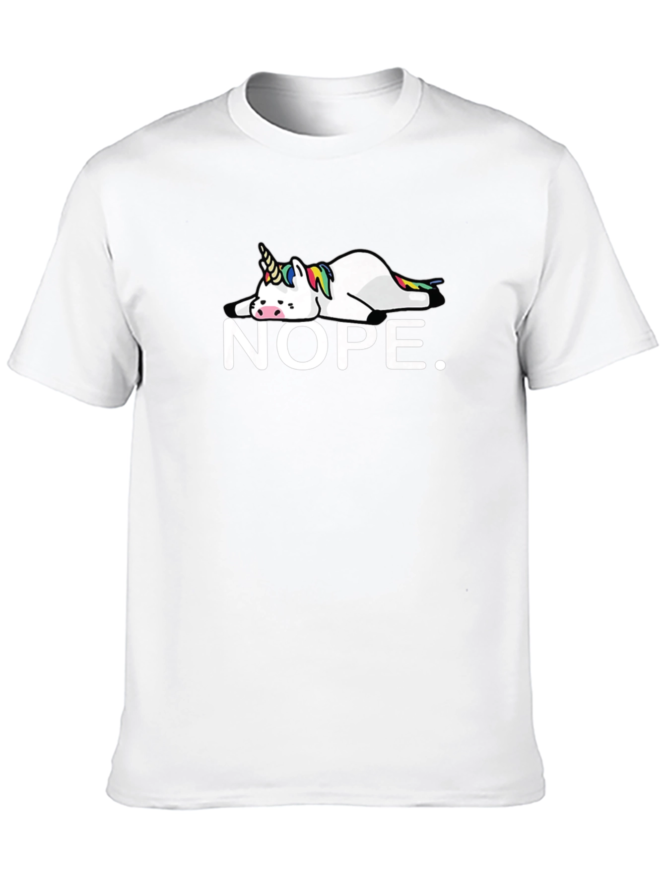 Black Nope Unicorn Black T-Shirt - Funny Graphic Tee view 10