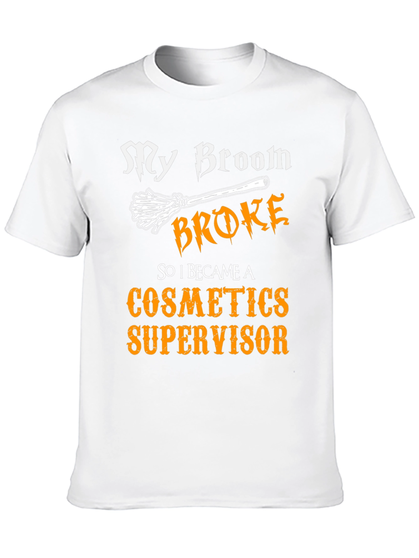 Black Cosmetics Supervisor T-Shirt Funny Halloween Witch Broom Tee view 10