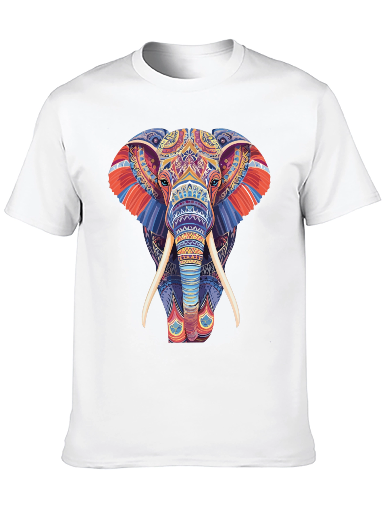 Black Elephant Graphic Tee - Vivid Pattern Print view 10