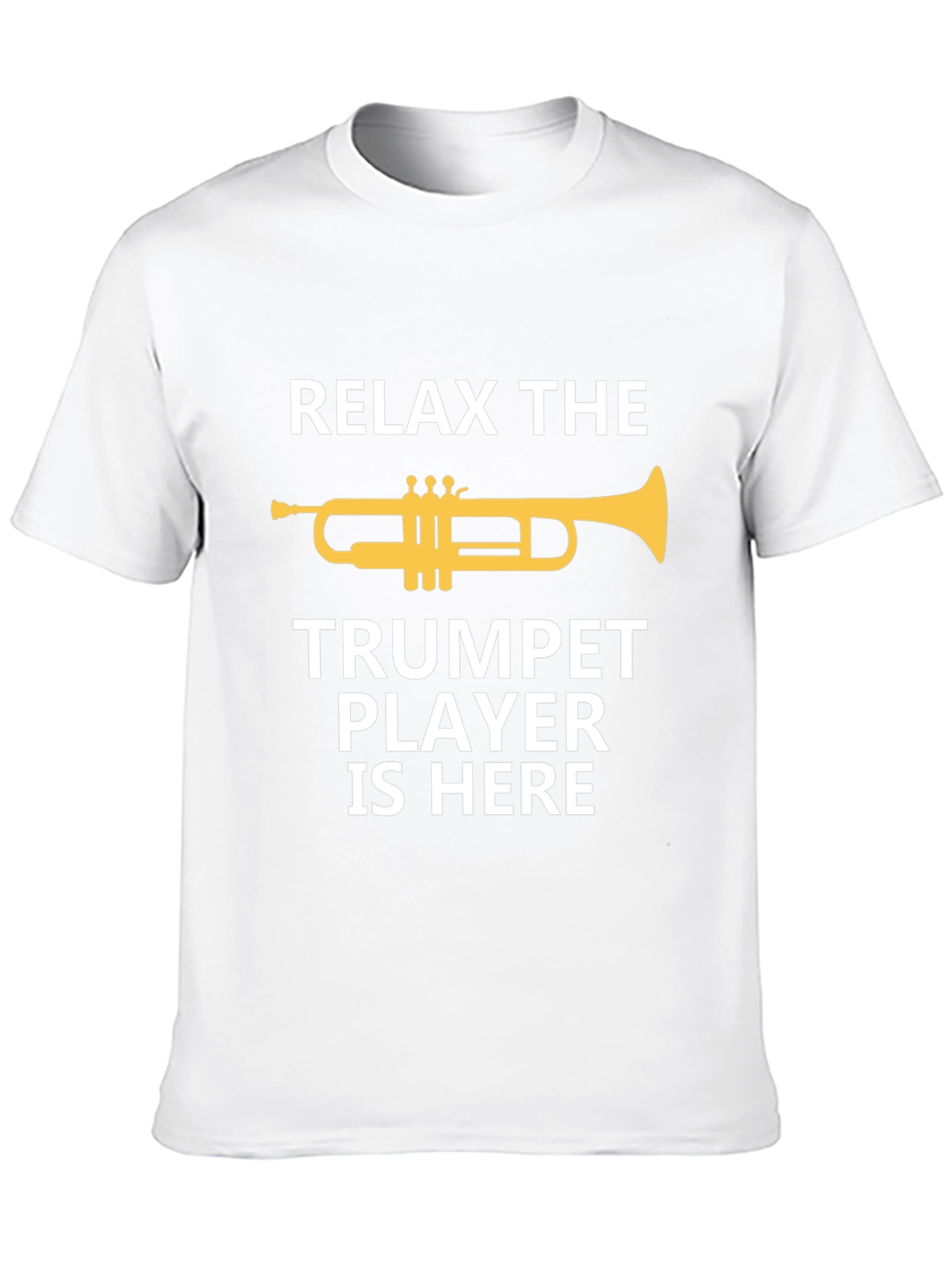 Black Relax Trumpet Player Here - Musician Graphic Tee view 10